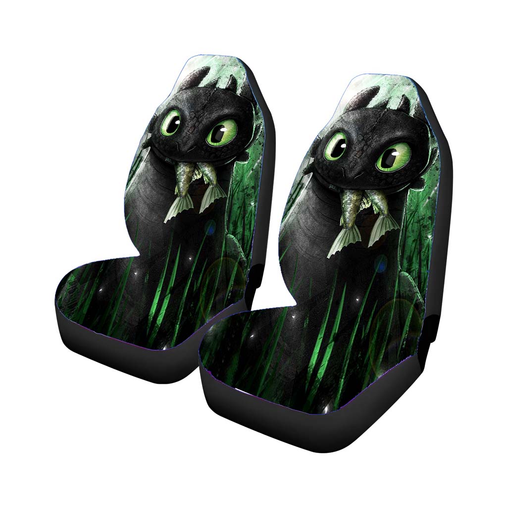 Toothless Eat Fish Car Front Seat Covers