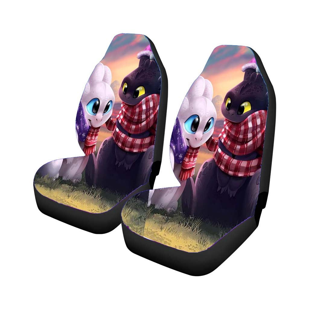 Toothless Night Fury And Light Fury Lovely Car Front Seat Covers