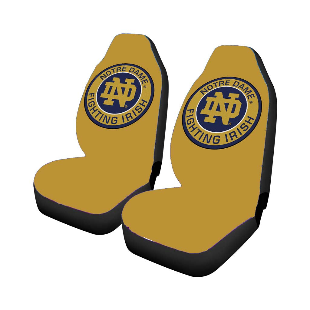 University Of Notre Dame Fighting Irish Logo Roundel Area Car Front Seat Covers