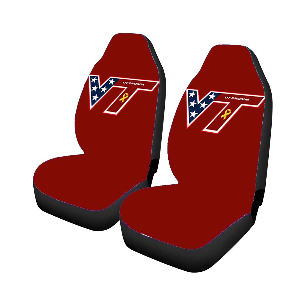 Virginia Tech Red Car Front Seat Covers