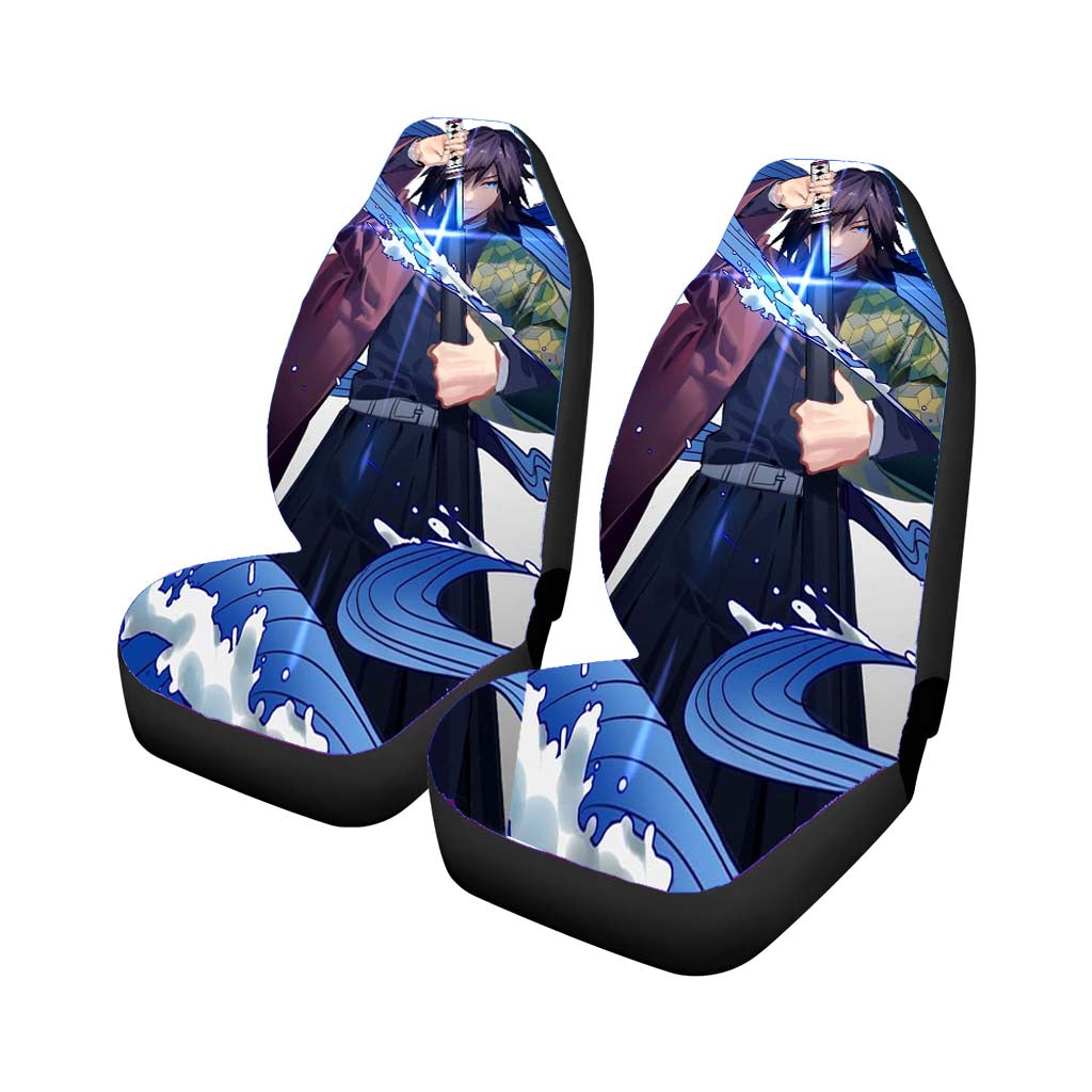 Water Pillar Giyu Tomioka Demon Slayer Car Front Seat Covers