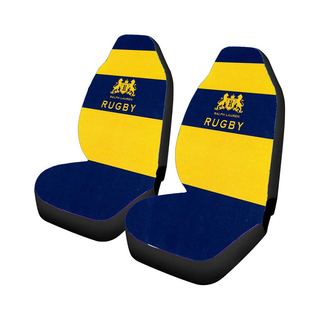 Yellow Blue Stripe Polo Ralph Lauren Rugby Logo Car Front Seat Covers