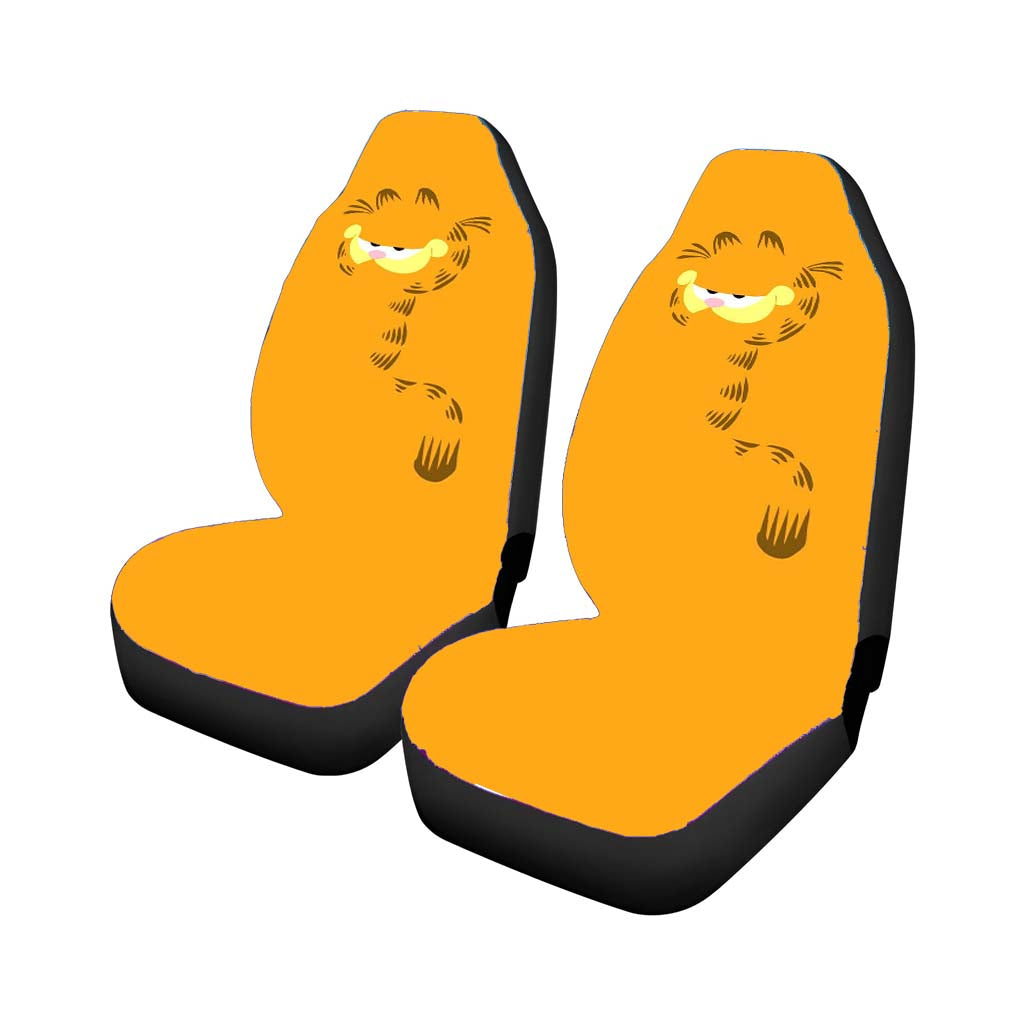 Yellow Garfield Wallpaper Car Front Seat Covers
