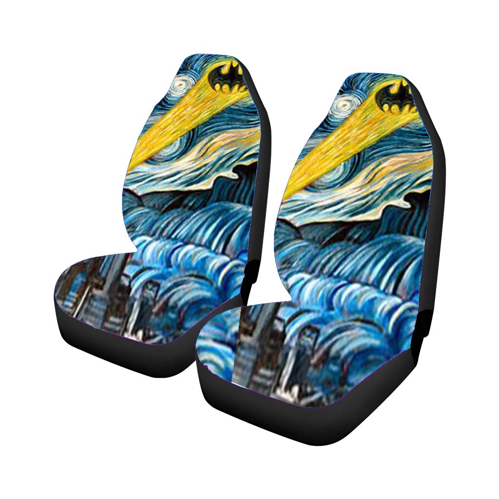 Batman Logo Starry Night Rear Car Seat Covers