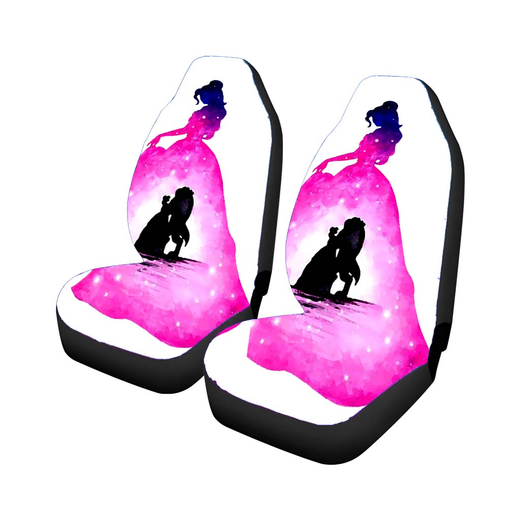 Beauty And The Beast Disney Watercolor Rear Car Seat Covers