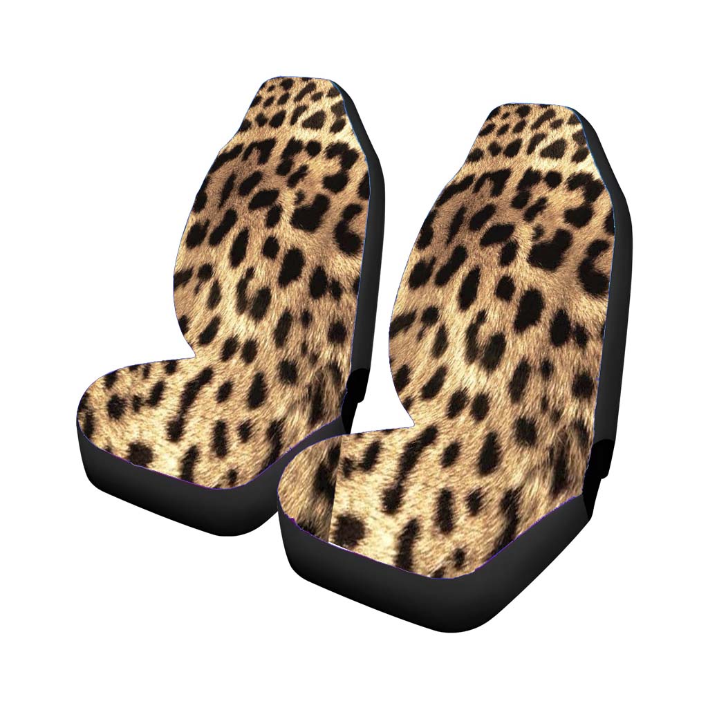 Cheetah Texture Pattern Style Car Front Seat Covers