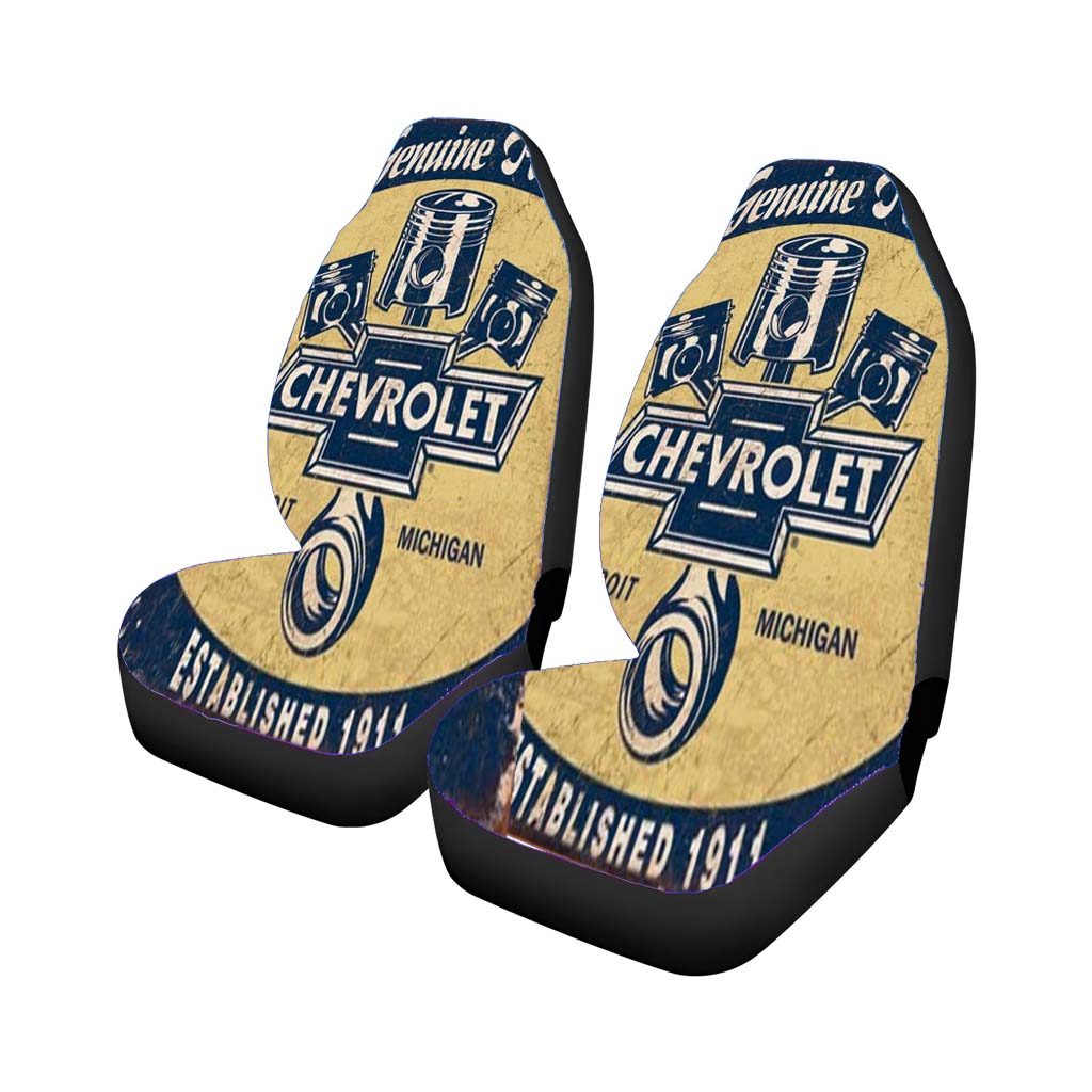 Chevy Retro Car Poster Car Front Seat Covers