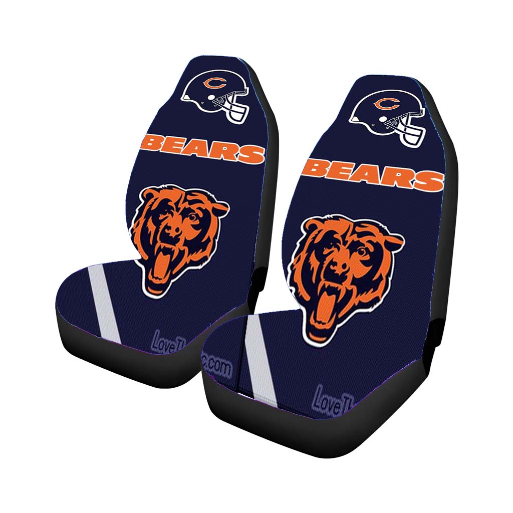 Chicago Bears Logo Pattern Car Front Seat Covers