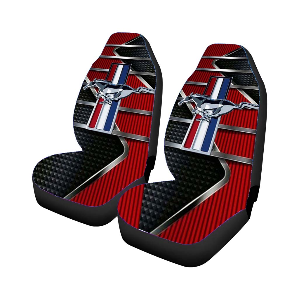 Ford Mustang Metal Logo Car Front Seat Covers