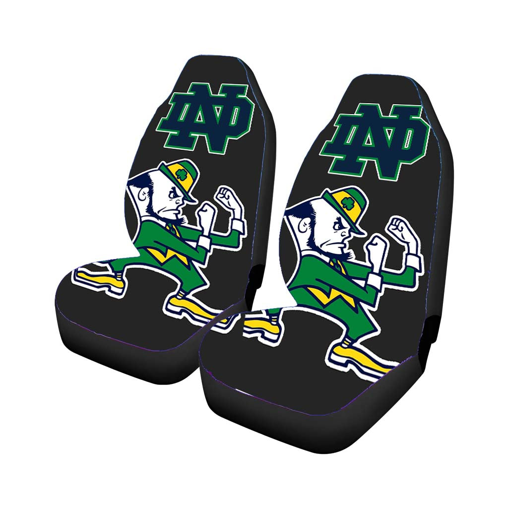 Grey Notre Dame Fighting Irish Car Front Seat Covers
