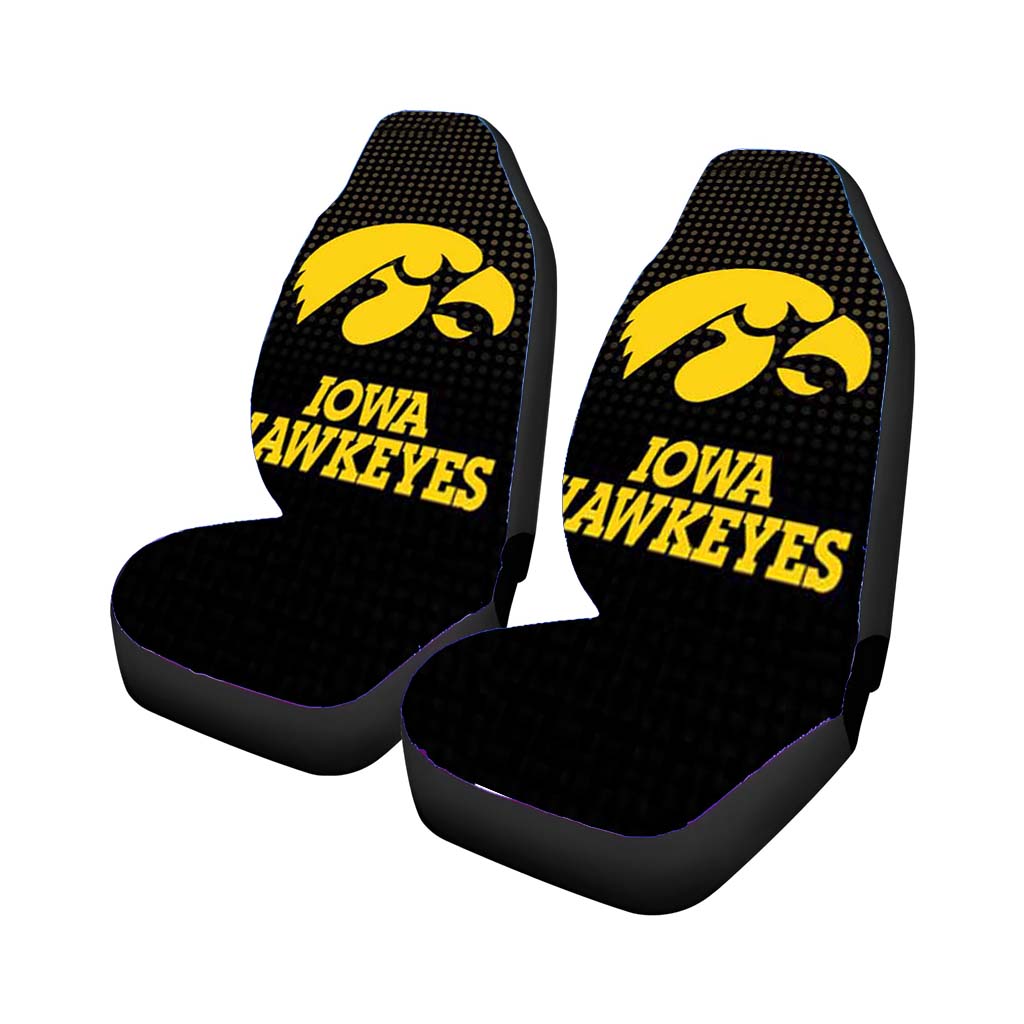Iowa Hawkeyes Logo Dots Car Front Seat Covers