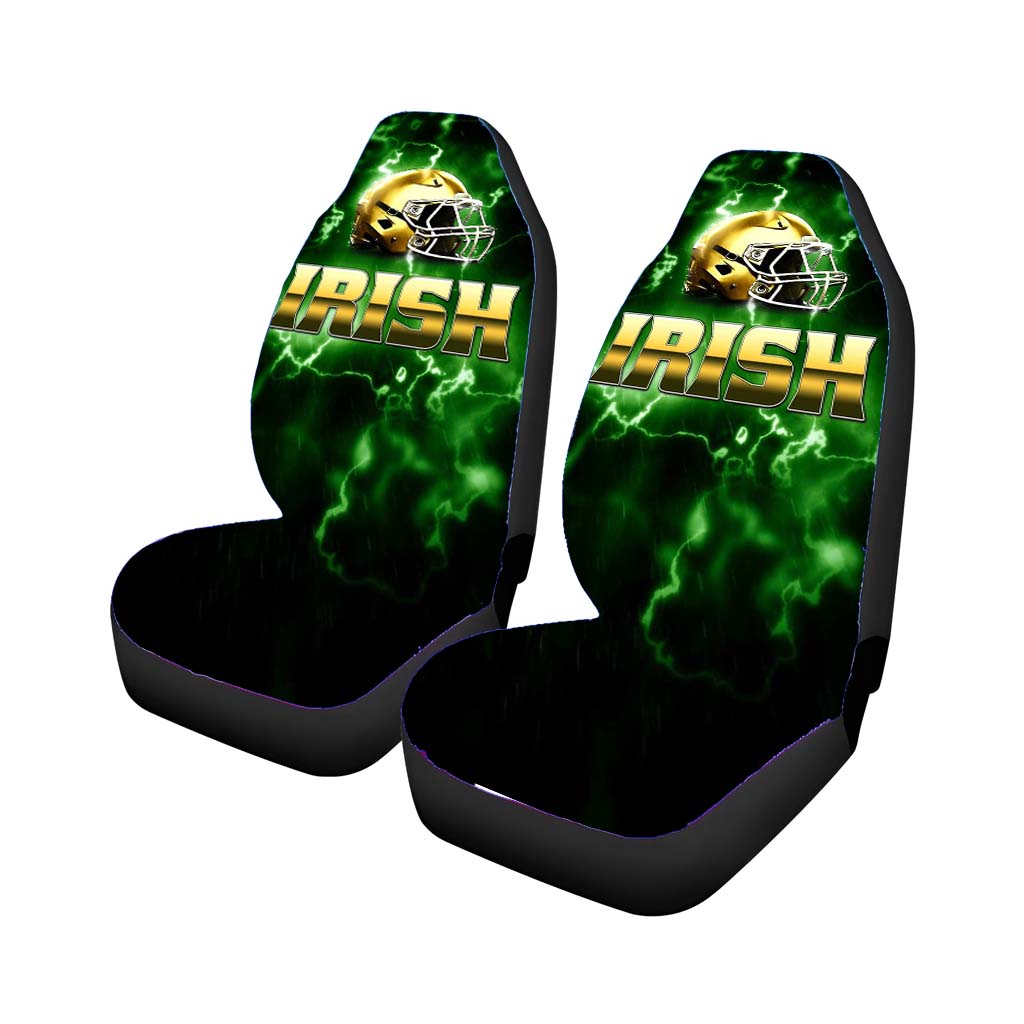 Irish Green Lighting Notre Dame Car Front Seat Covers