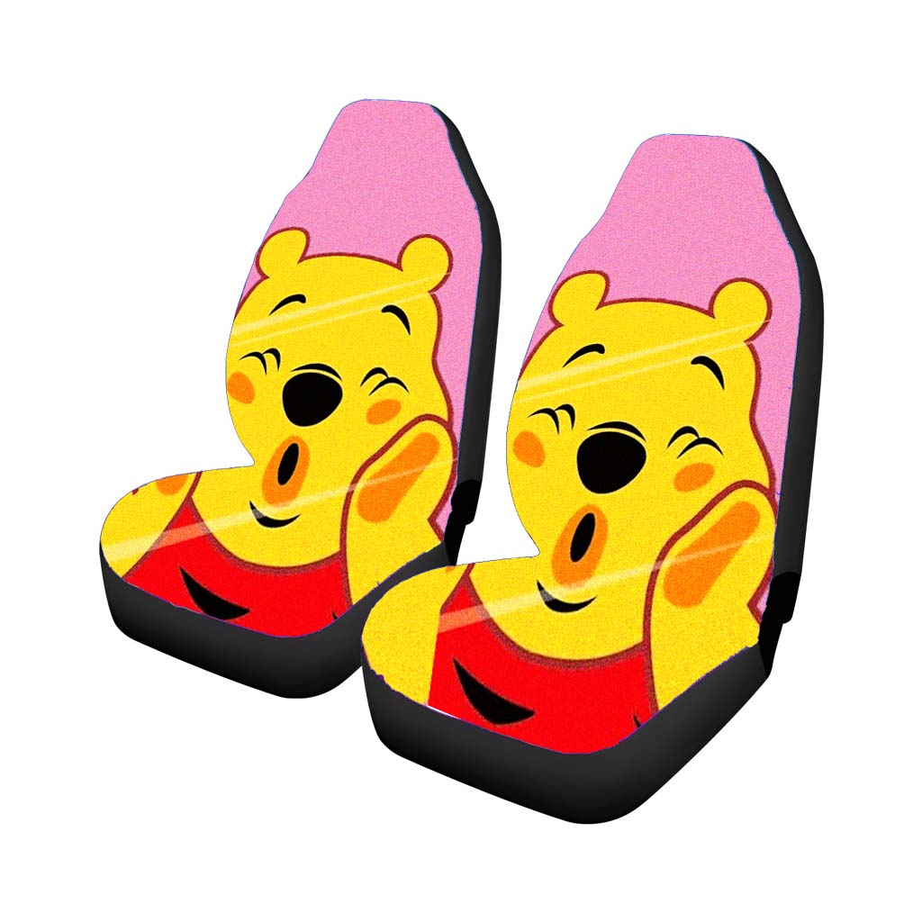 Winnie The Pooh Face Cute Mirror Car Front Seat Covers