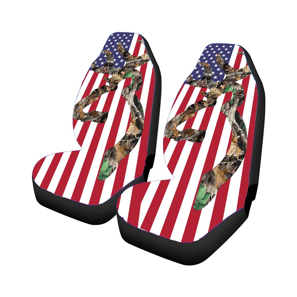 Browning Deer Camo American Flag Car Seat Covers