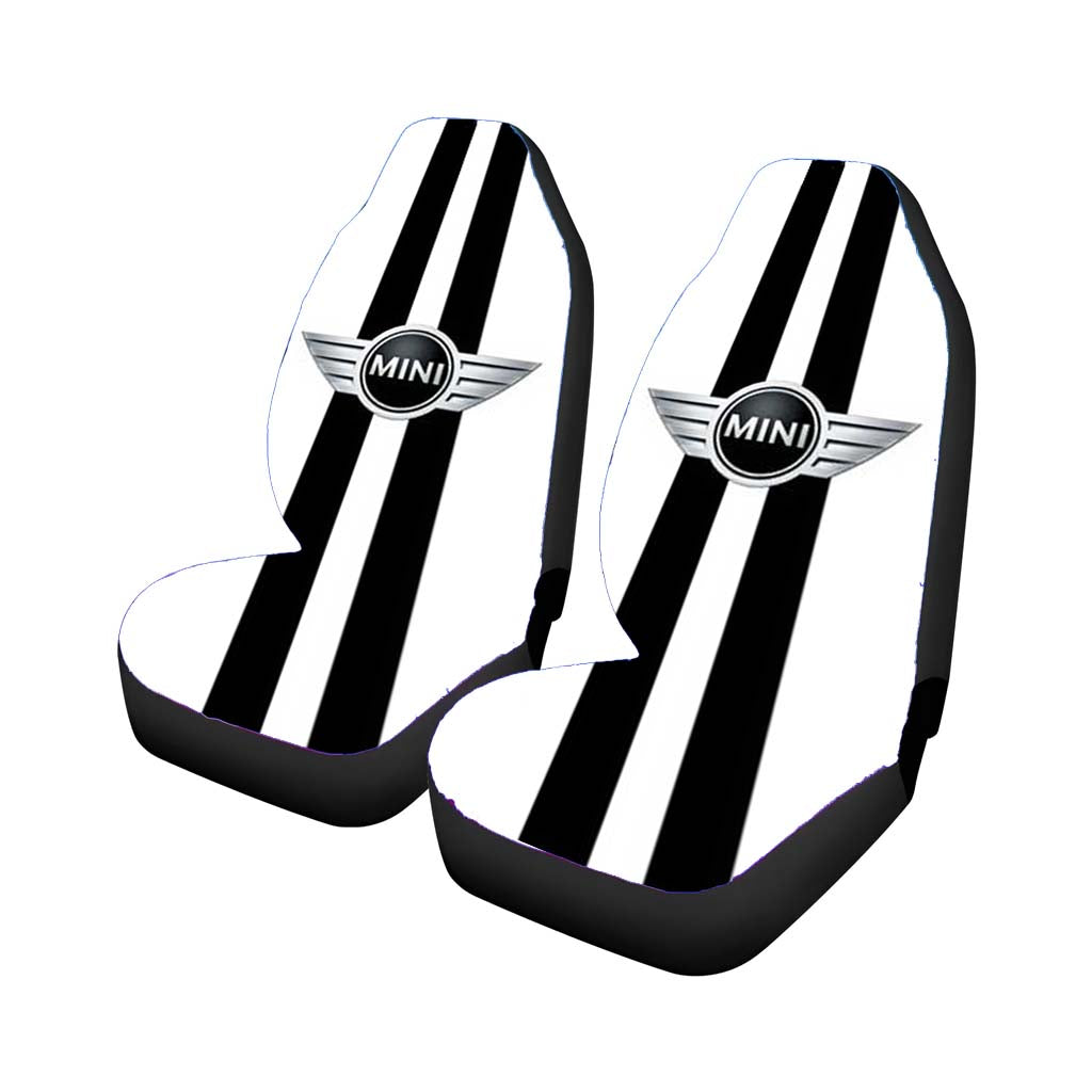 Mini Cooper Logo Black Stripes Car Seat Covers