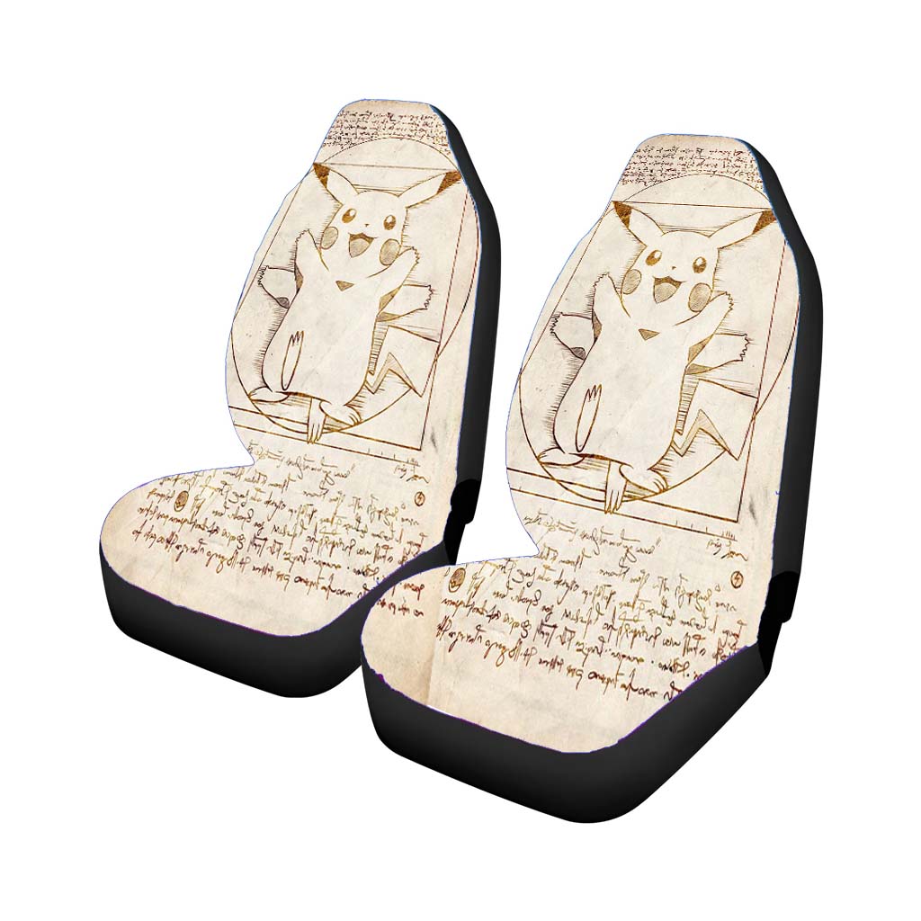 Pikachu Vitruvian Car Seat Covers