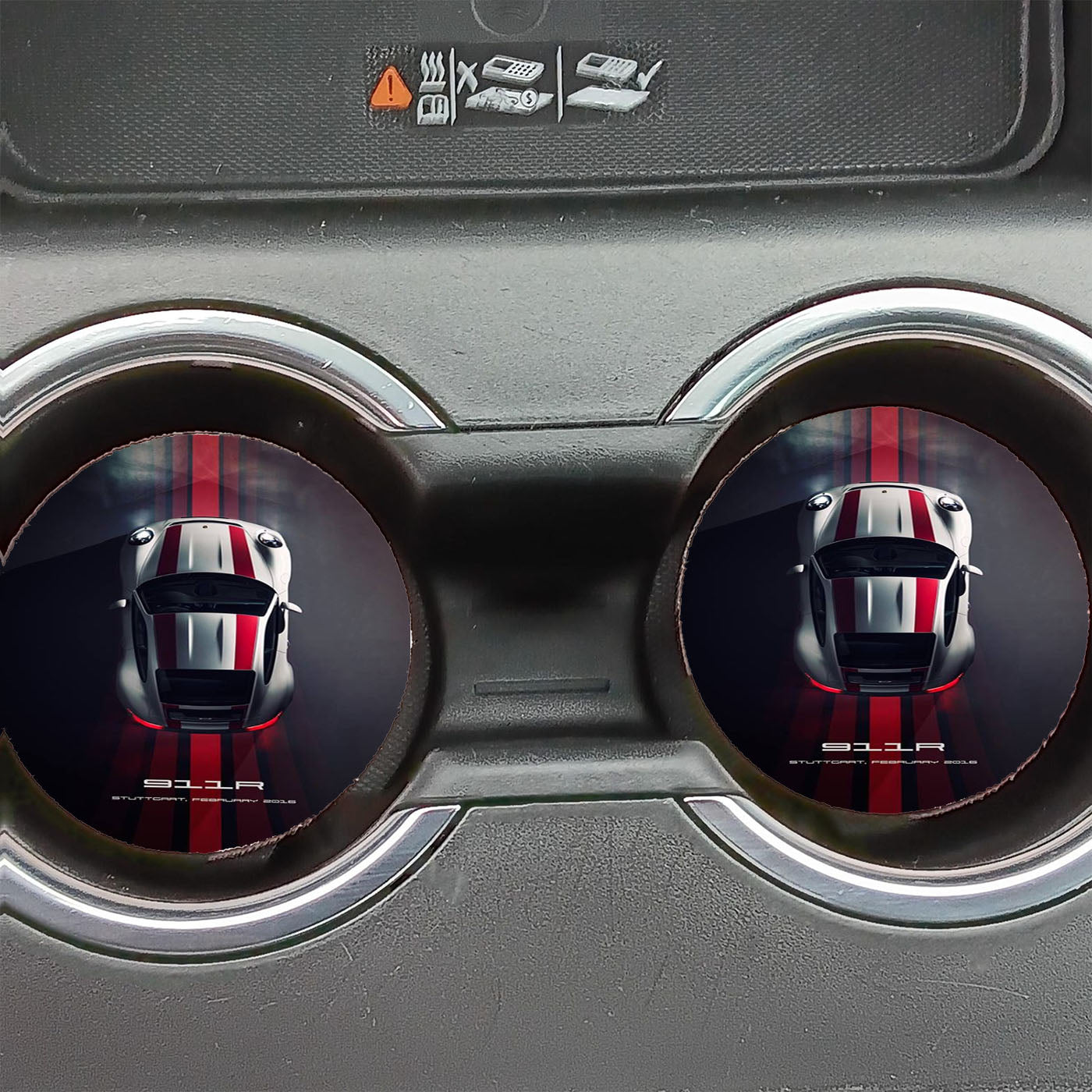 911R White Porsche Car Coasters