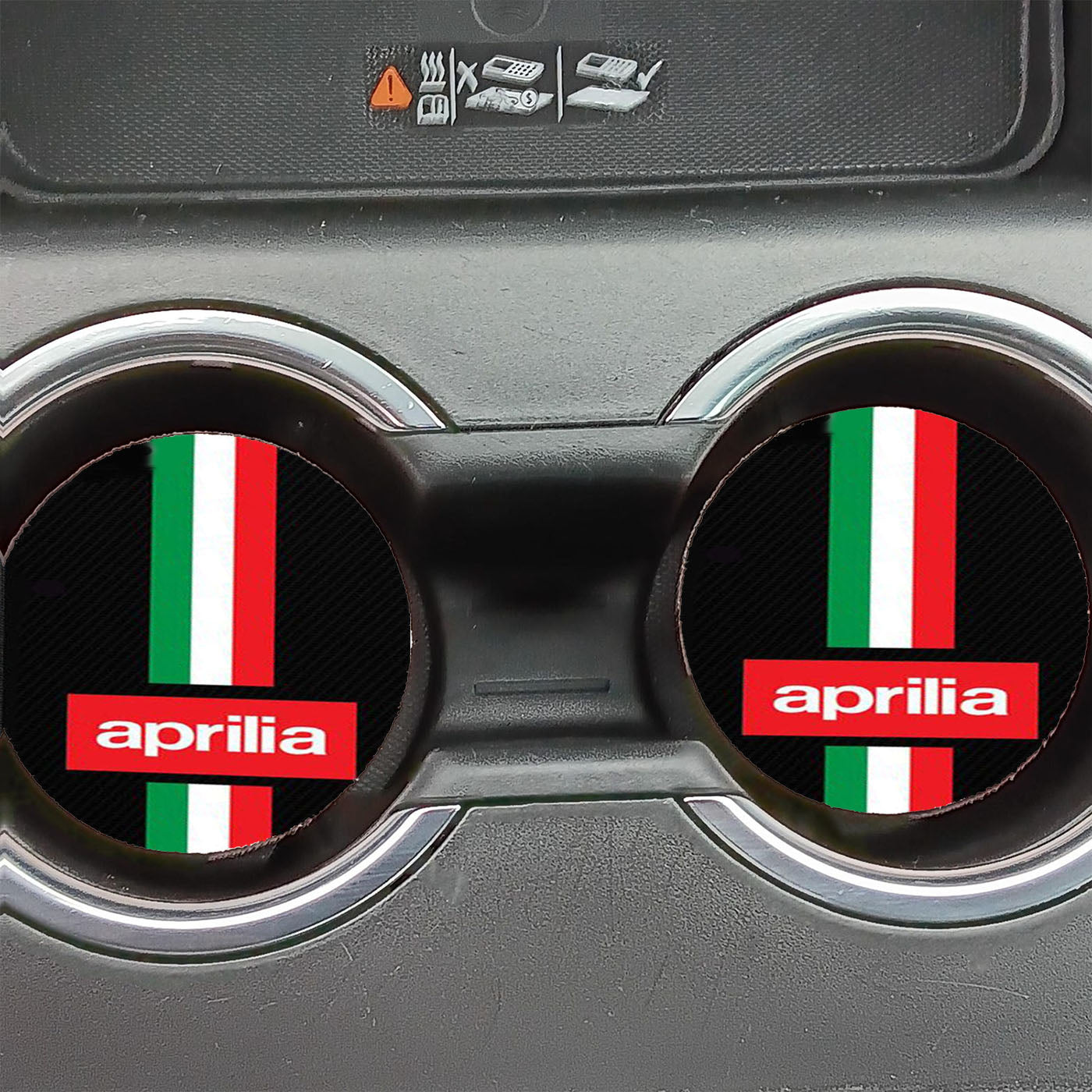 Aprilia Carbon Pattern Car Coasters