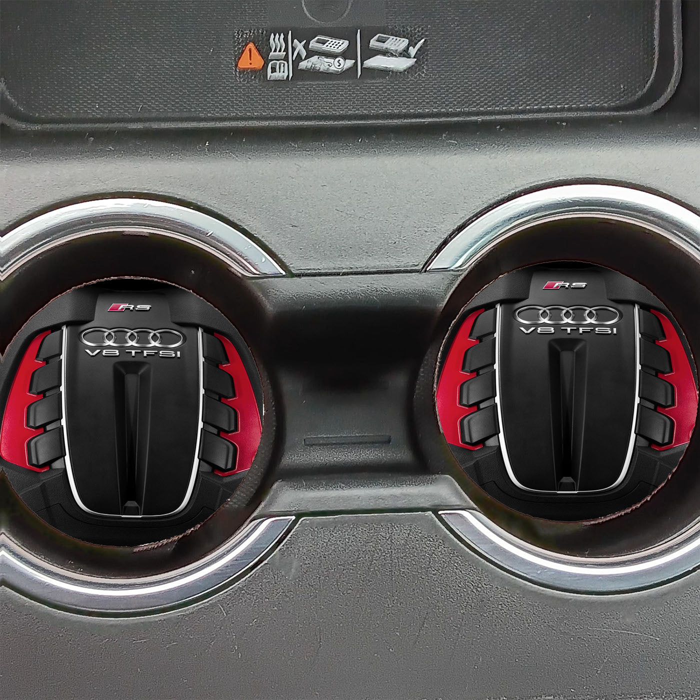 Audi Red Rs Engine Sports Car Coasters