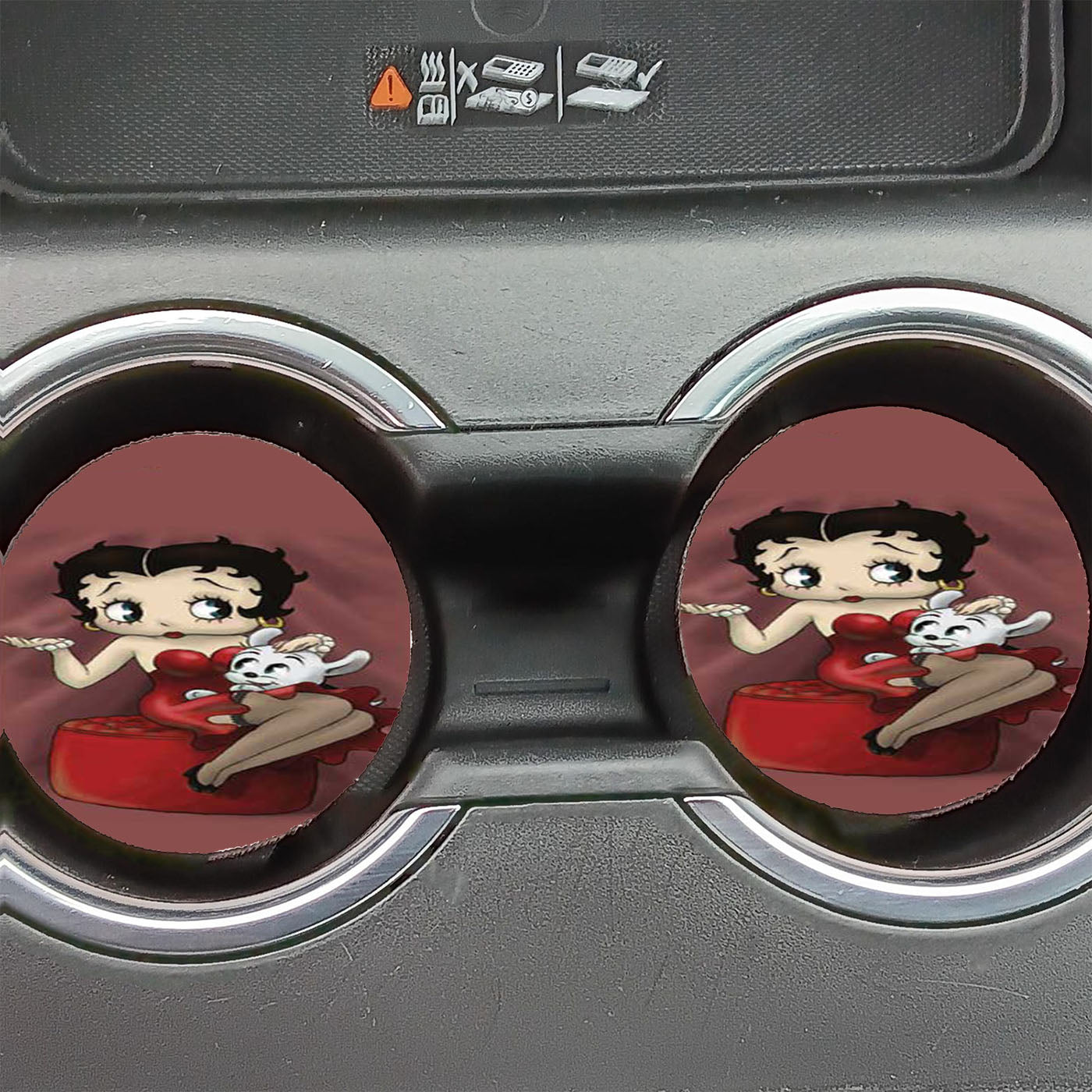 Betty Boop With Dog Small Car Coasters
