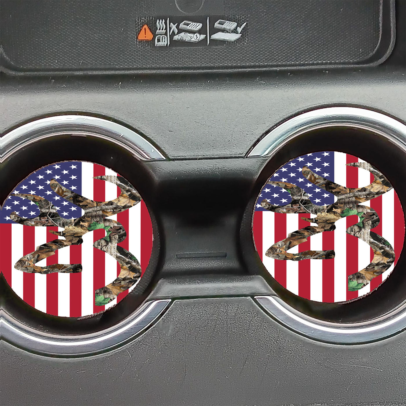 Browning Deer Camo Flag Car Coasters