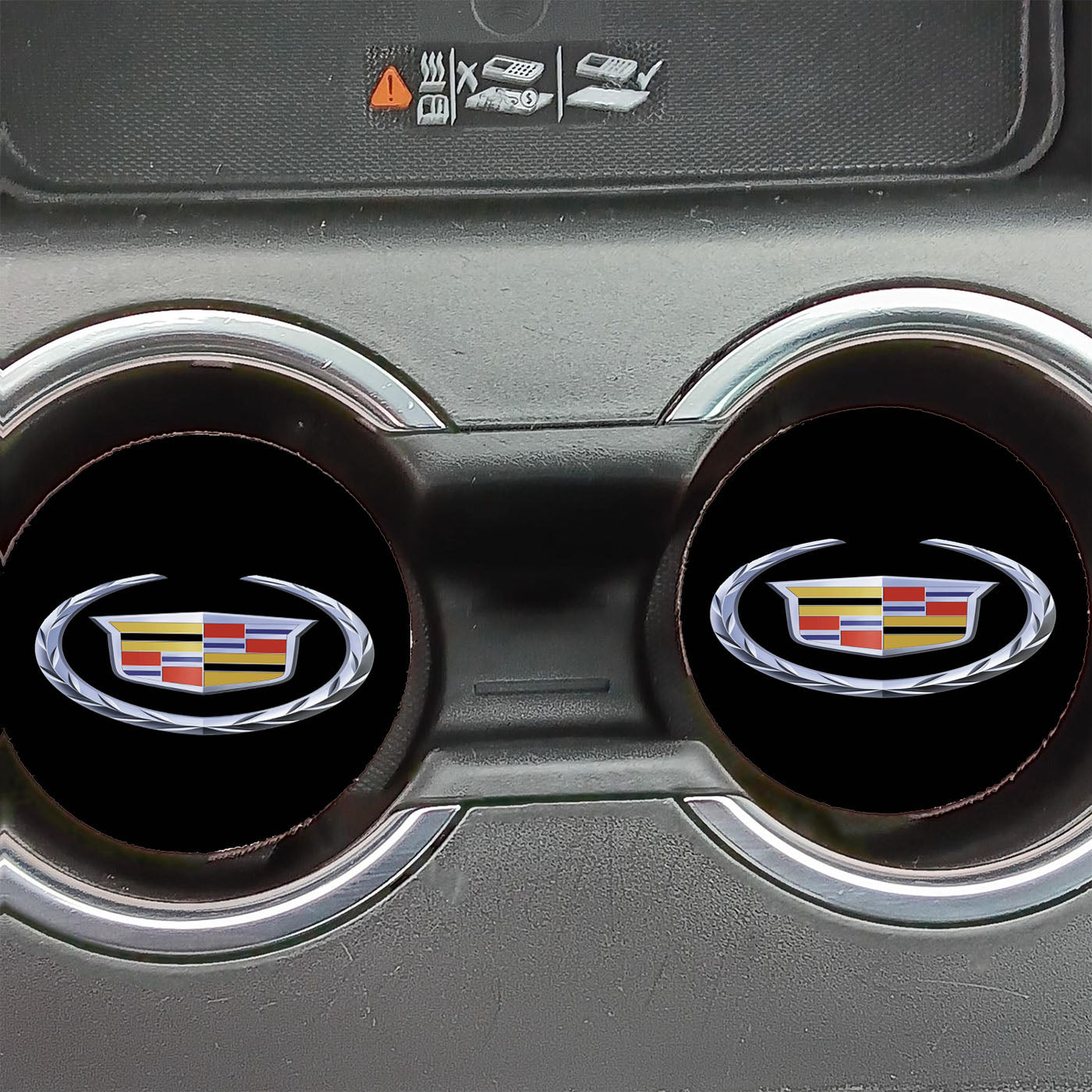 Cadillac Logo Car Dark Car Coasters
