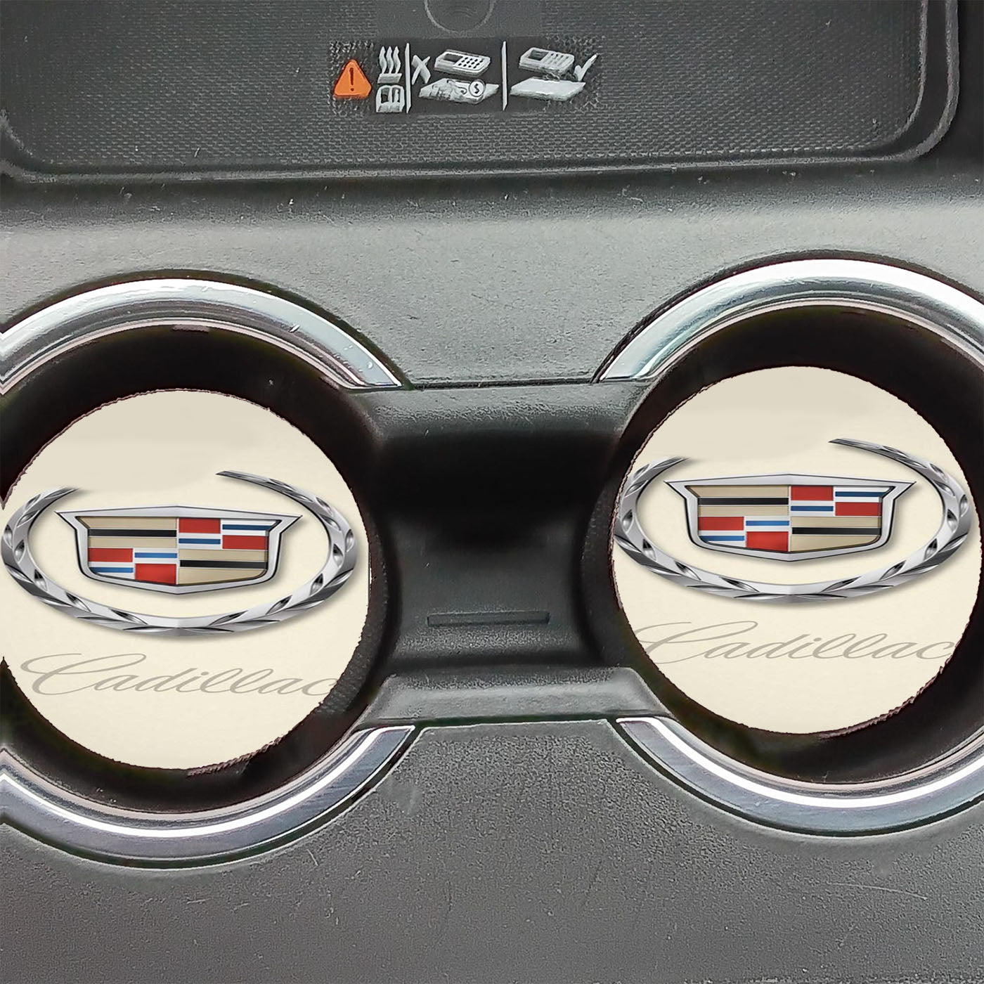 Cadillac Logo Carbon Fiber Car Coasters