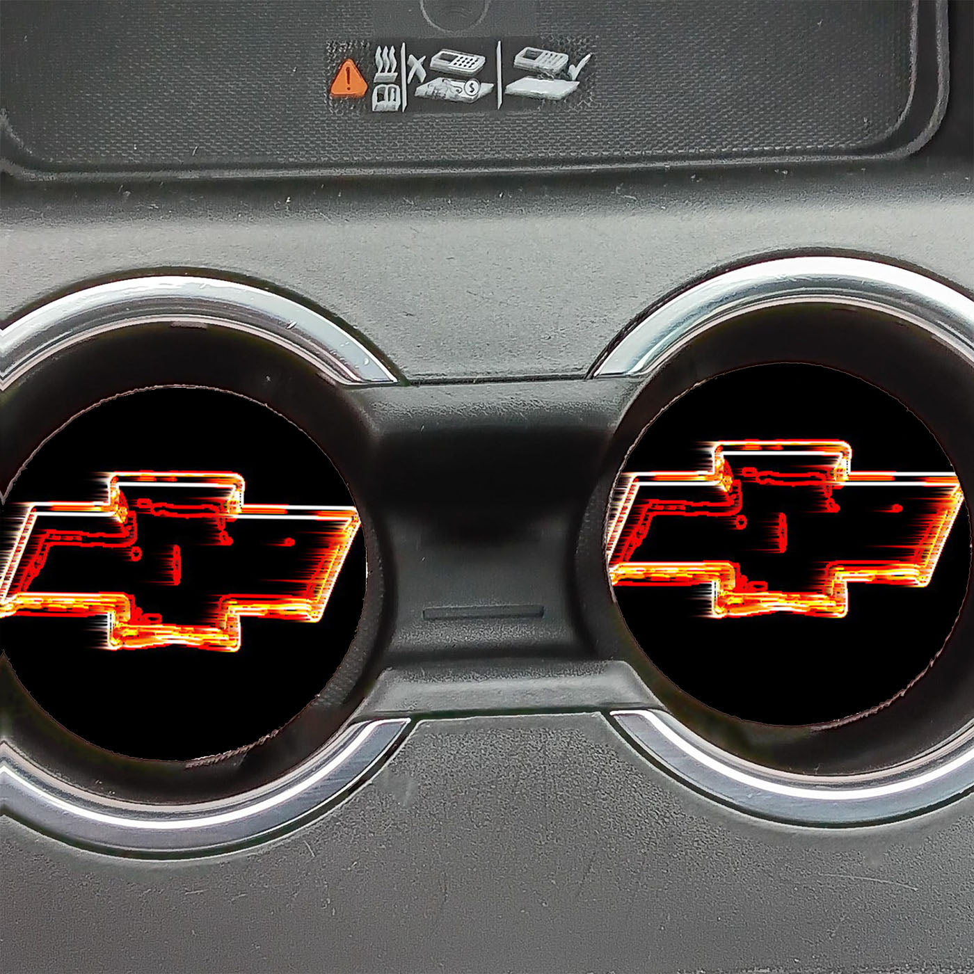 Chevy Bowtie Neon Logo Car Coasters