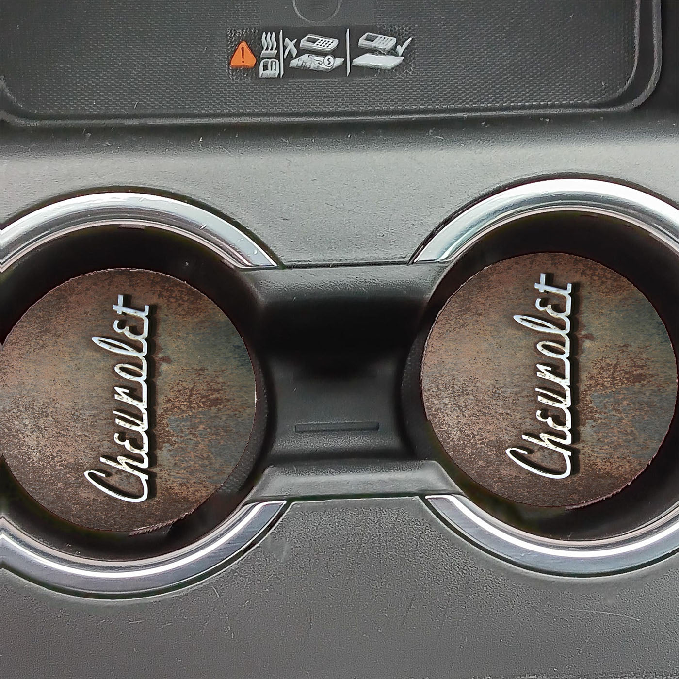 Chevy Chevrolet Vintage Metal Logo Car Coasters