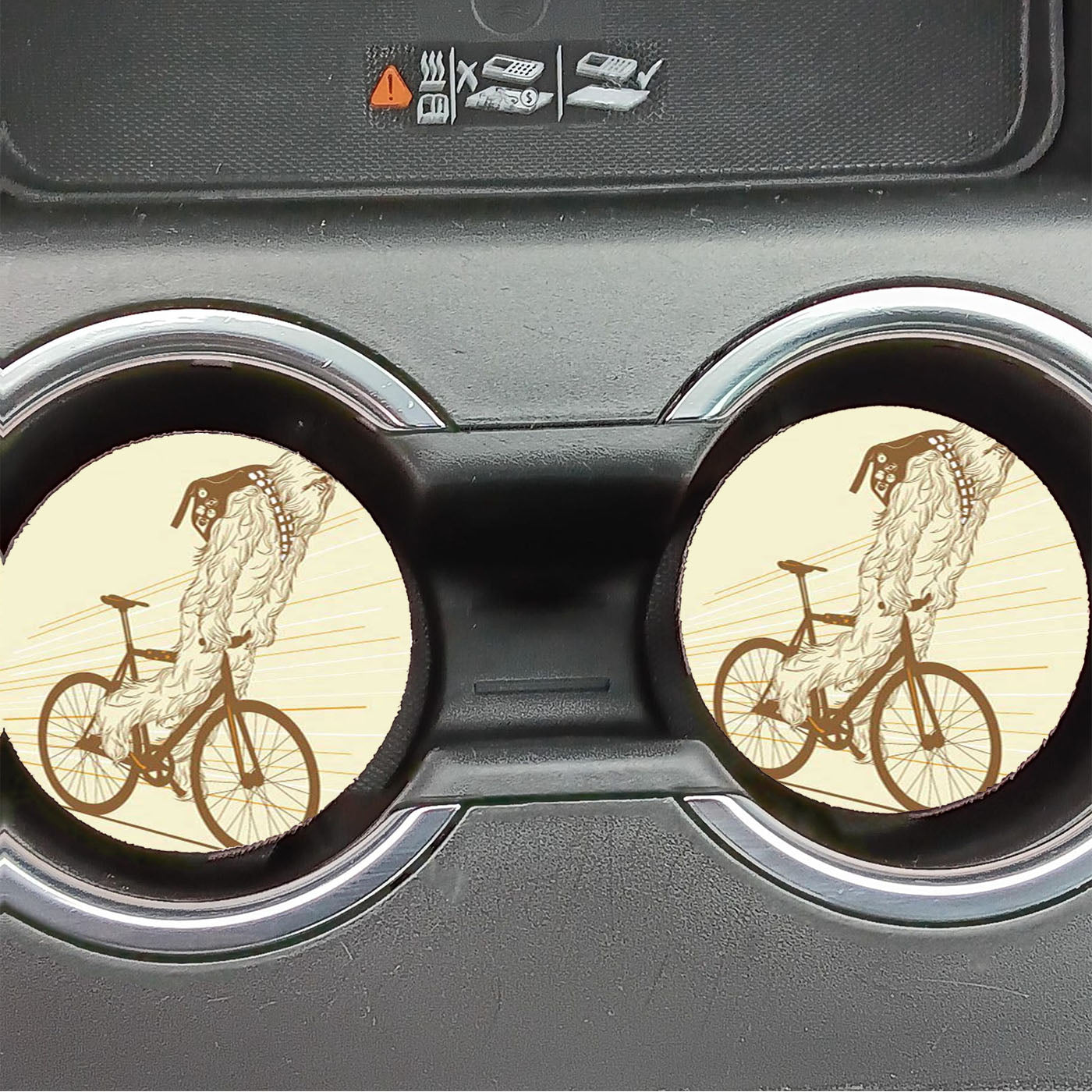 Chewbacca biking Star Wars Car Coasters