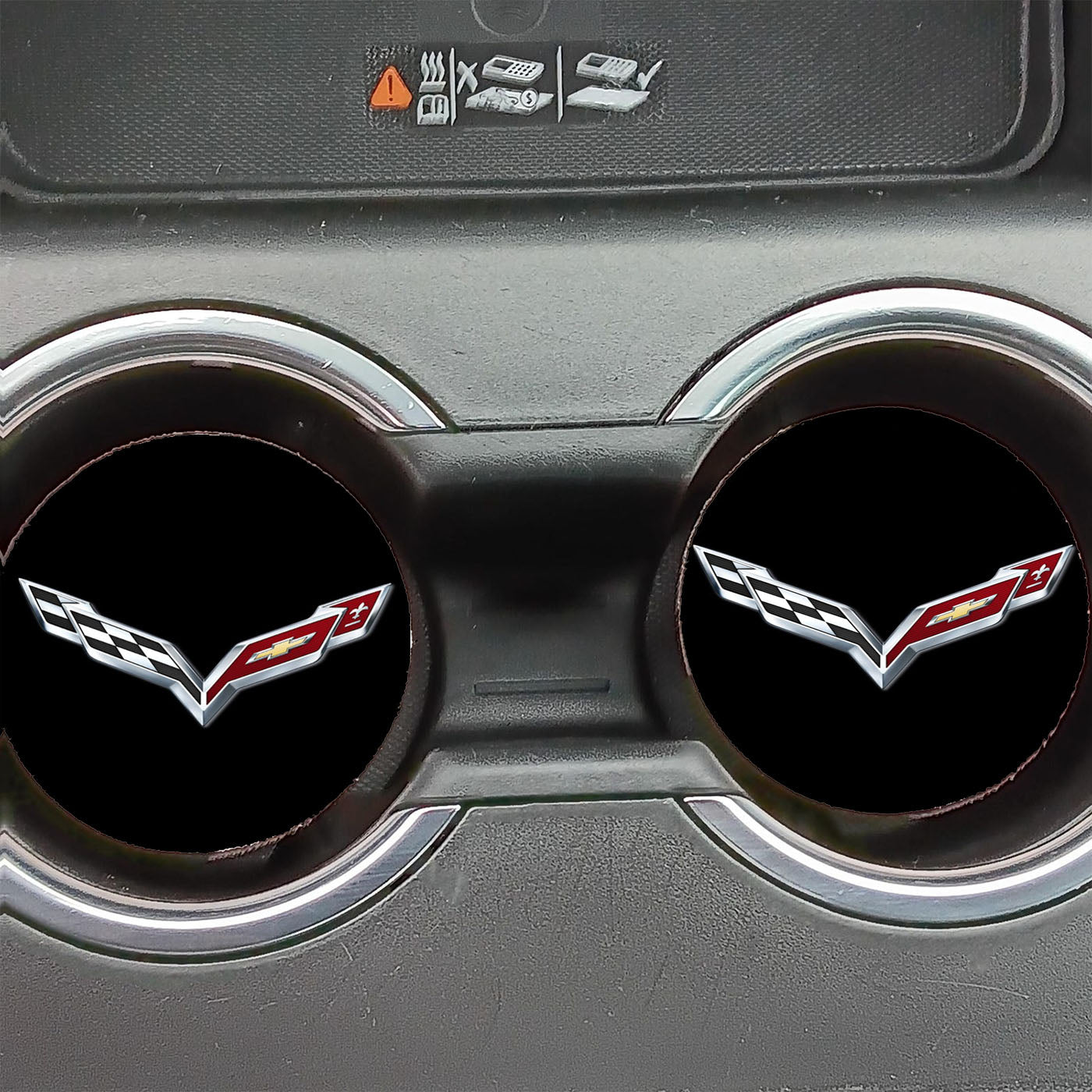 Corvette Emblem Black Logo Car Coasters