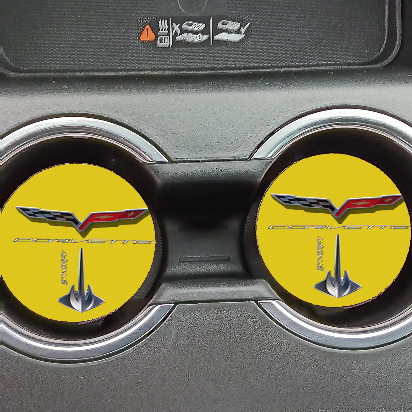 Corvette Stingray C7 Yellow Car Coasters