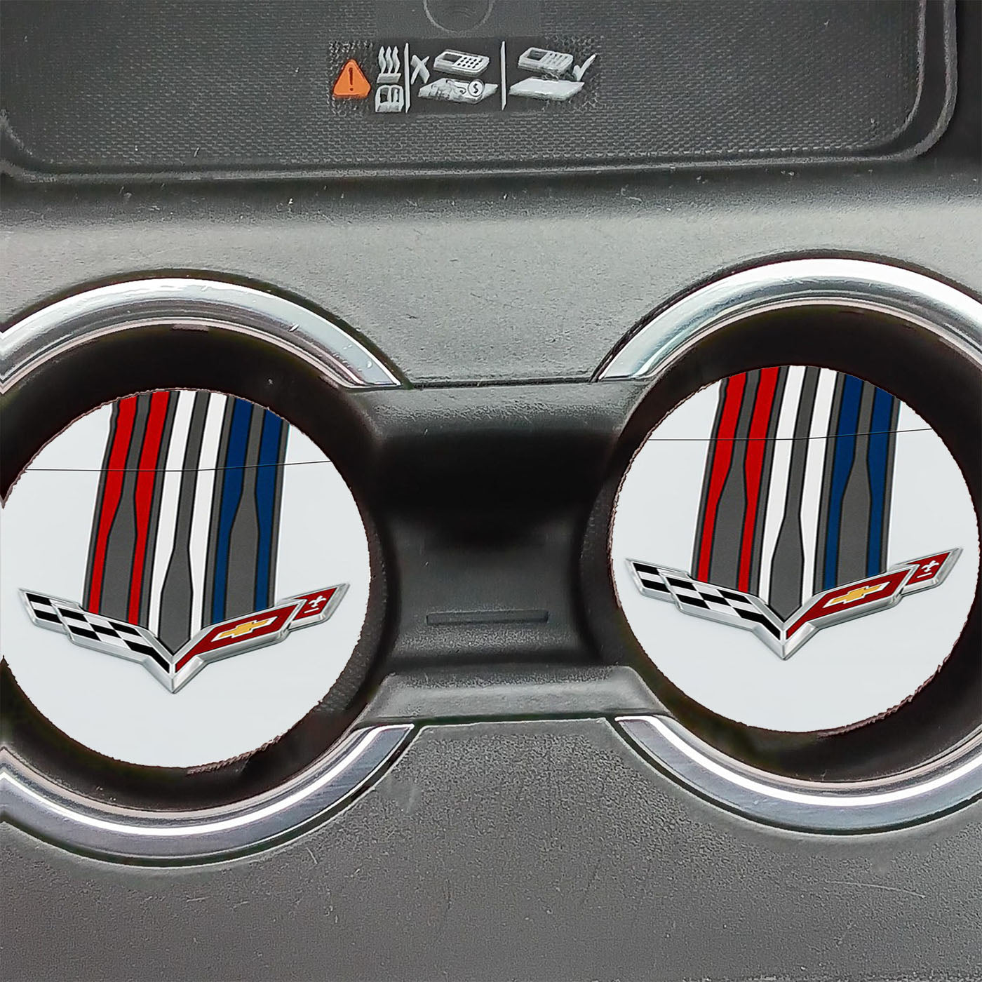 Corvette White Car Coasters