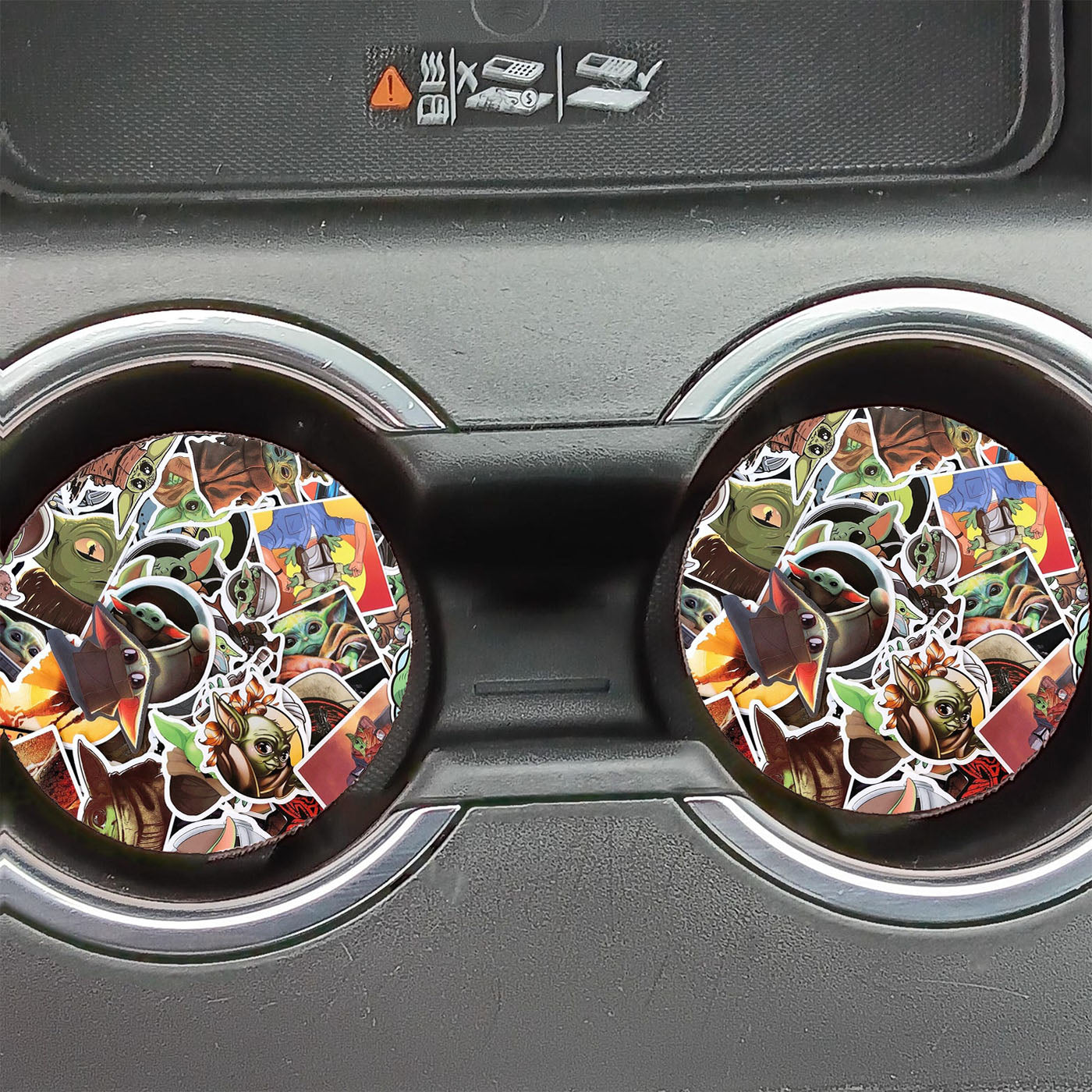 Cute Baby Yoda Star Wars The Mandalorian Stickers Car Coasters