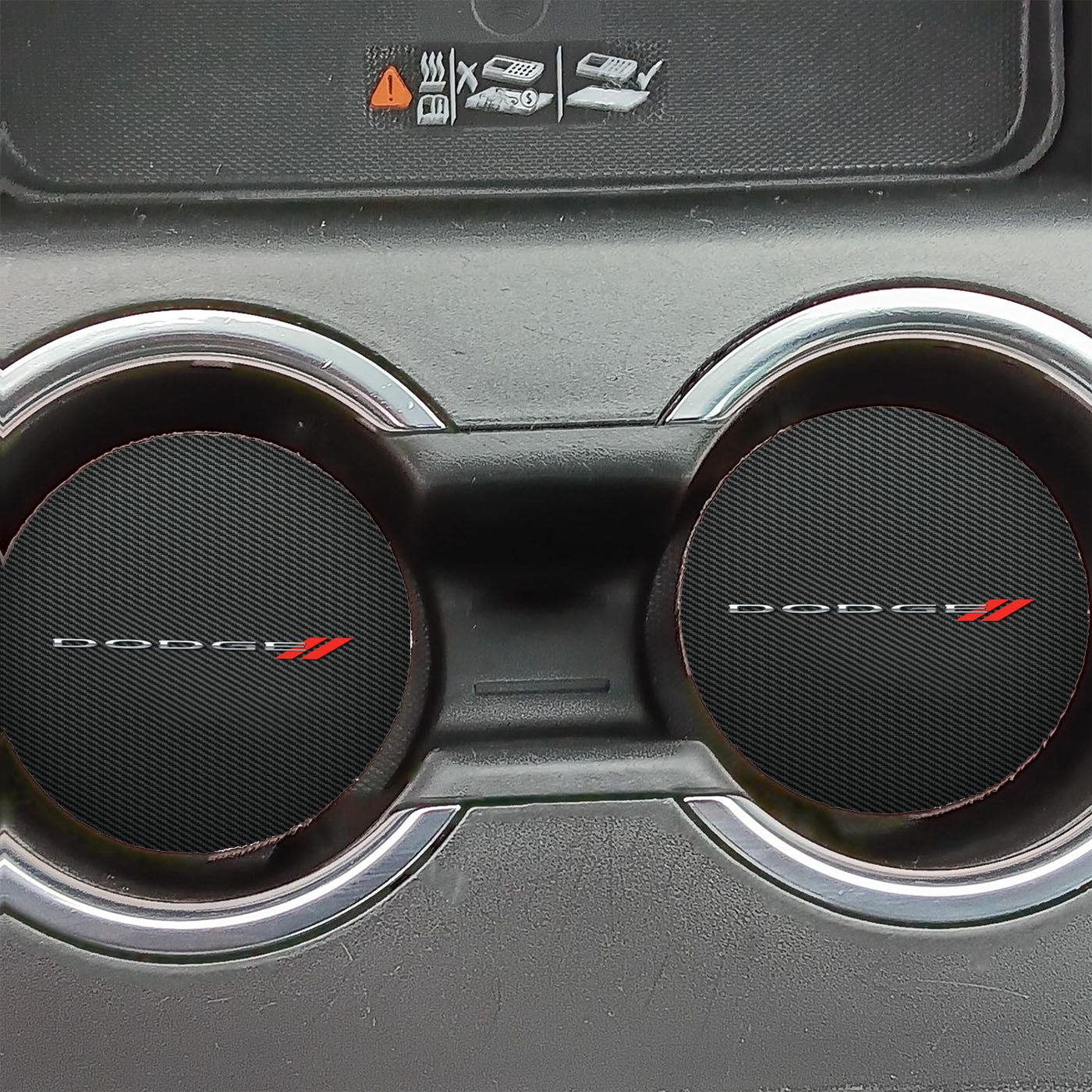 Dodge Carbon Fiber Logo Car Coasters