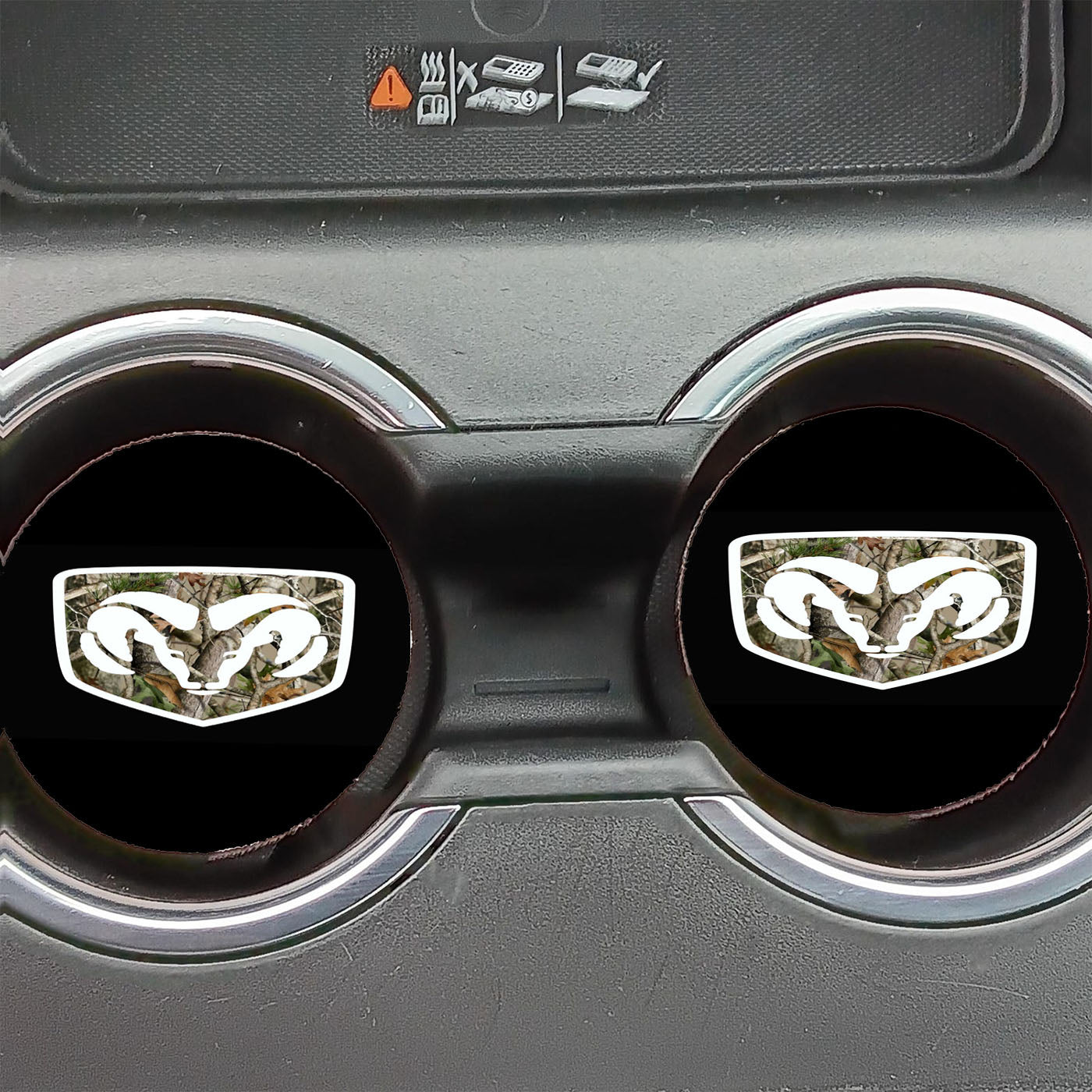 Dodge Ram Carbon Fiber Logo Car Coasters