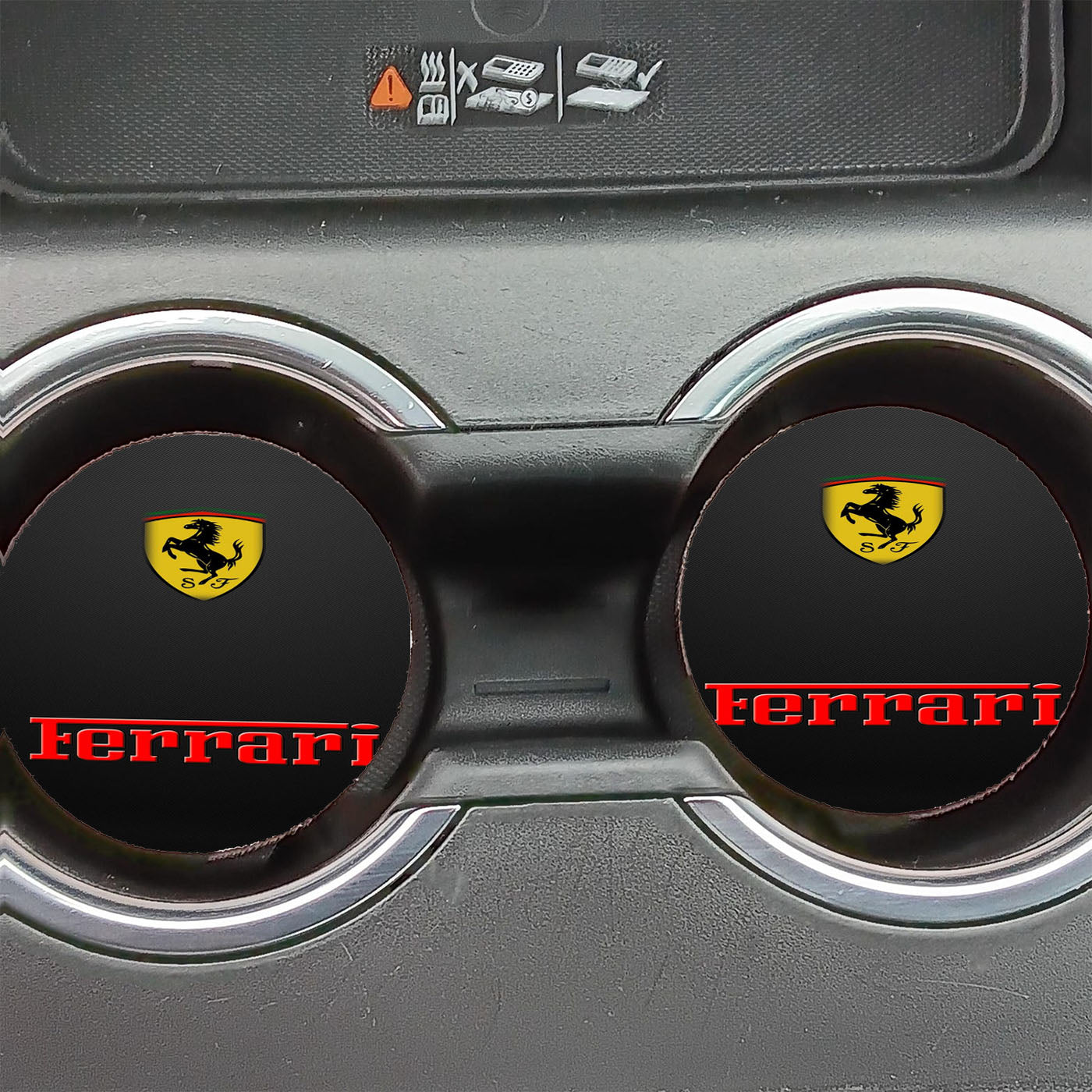 Ferrari Gray Pattern Car Coasters