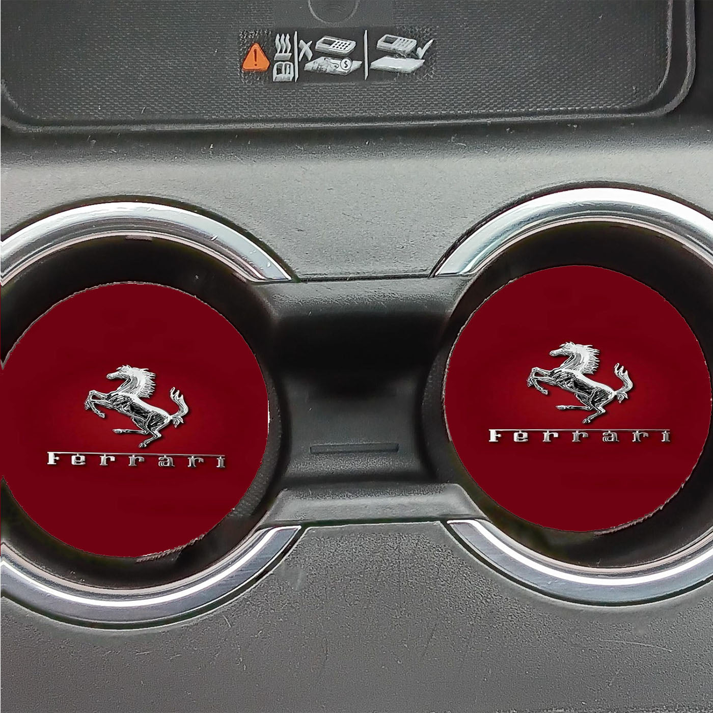 Ferrari In Red Background Car Coasters