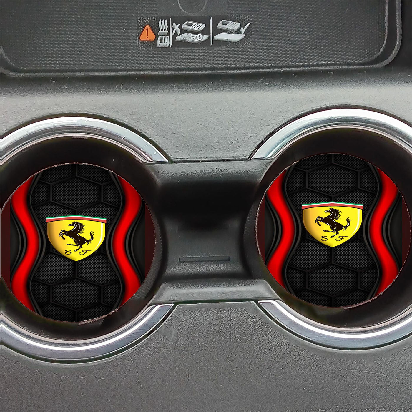 Ferrari Italian Car Emblem Wallpaper Car Coasters