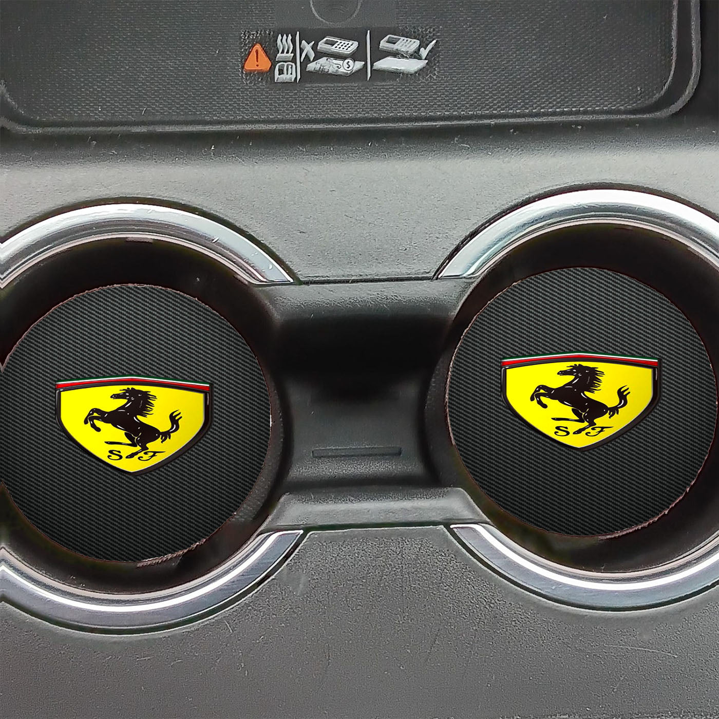 Ferrari Logo Red Background Car Coasters