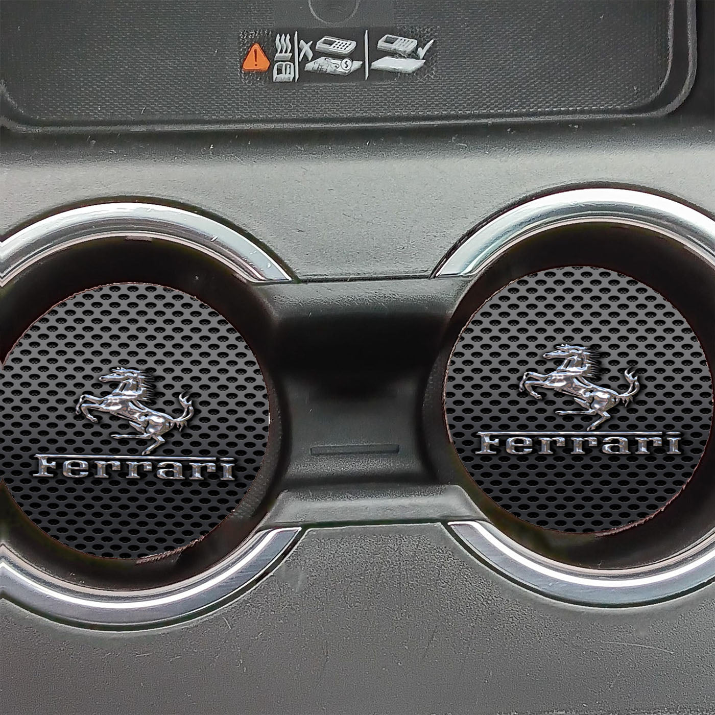 Ferrari Prancing Horse Of Maranello Dark Metal Mesh Car Coasters