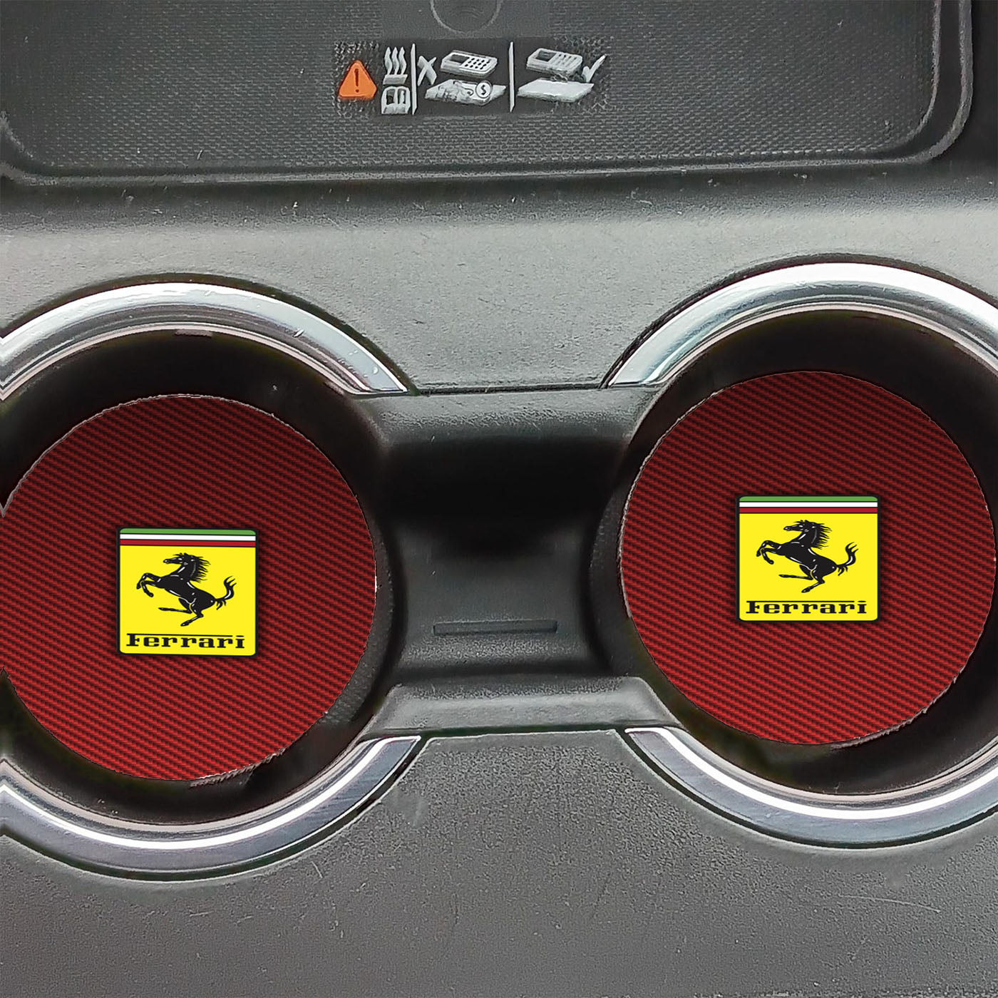 Ferrari Red Carbon Fiber Car Coasters
