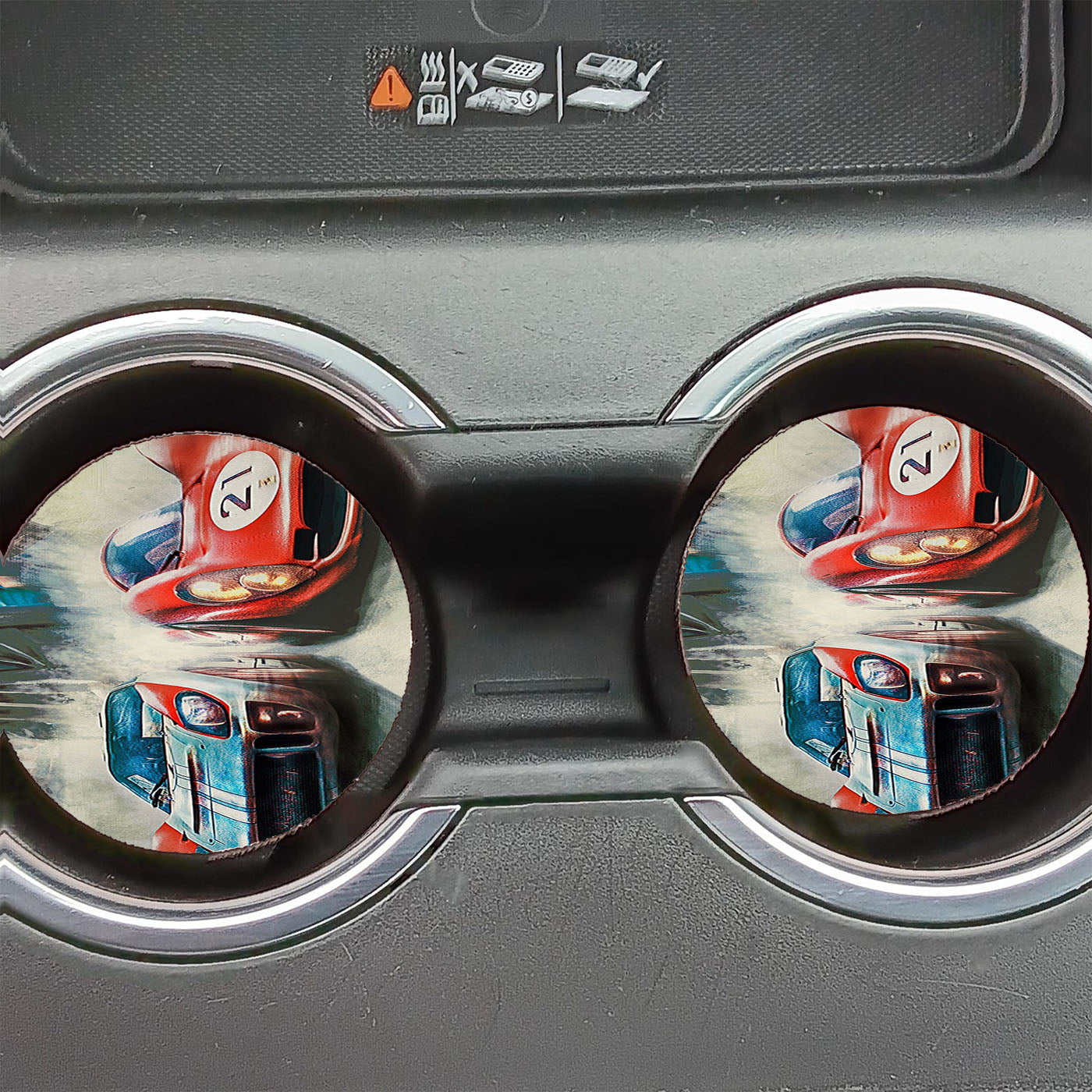 Ford Ferrari Movie Car Artwork Car Coasters