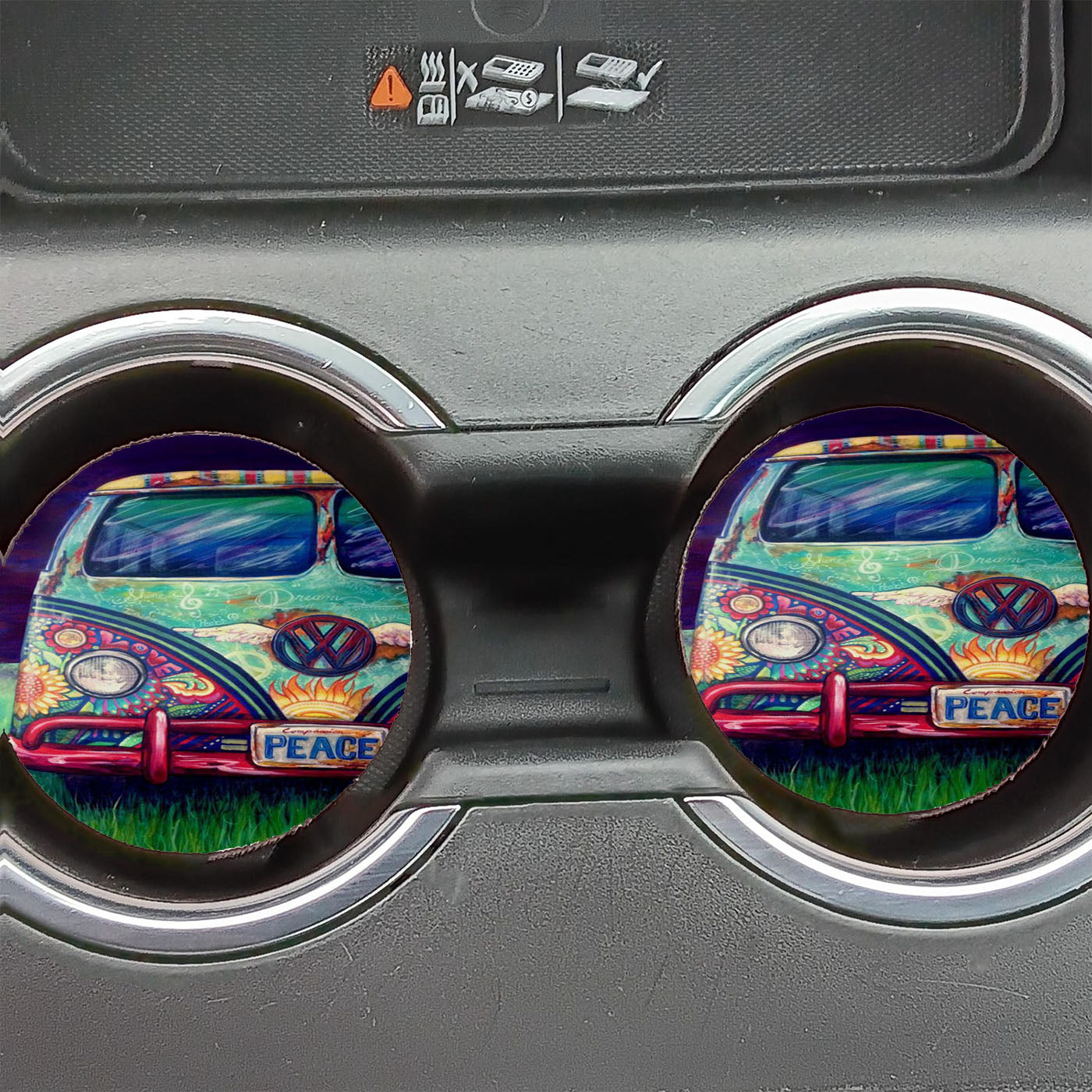 Happy Hippie Vw Car Coasters