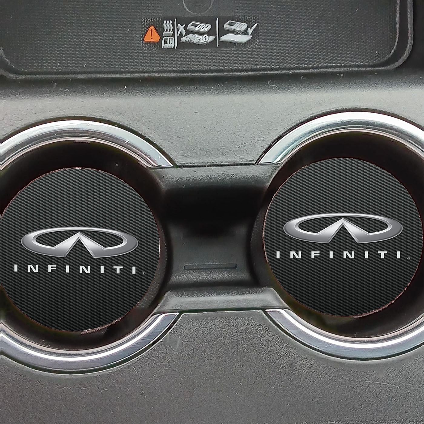 Infiniti Logo Carbon Fiber Car Coasters