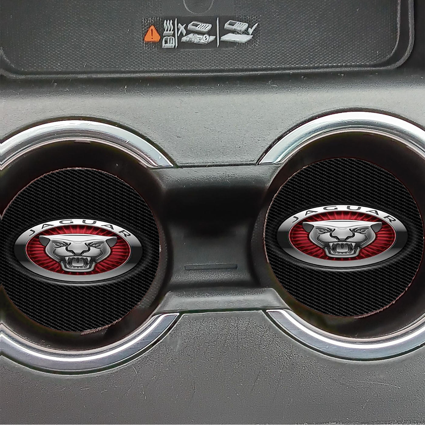 Jaguar Logo Carbon Car Coasters