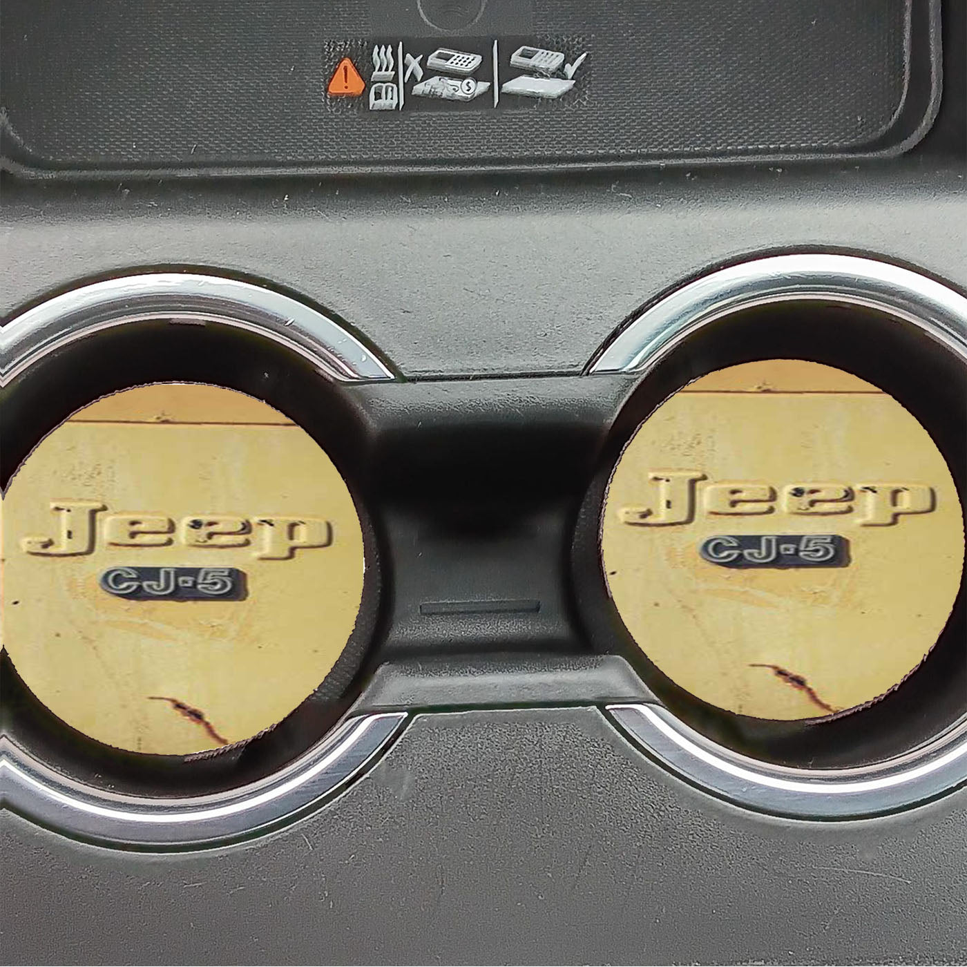 Jeep Green Flames Car Coasters