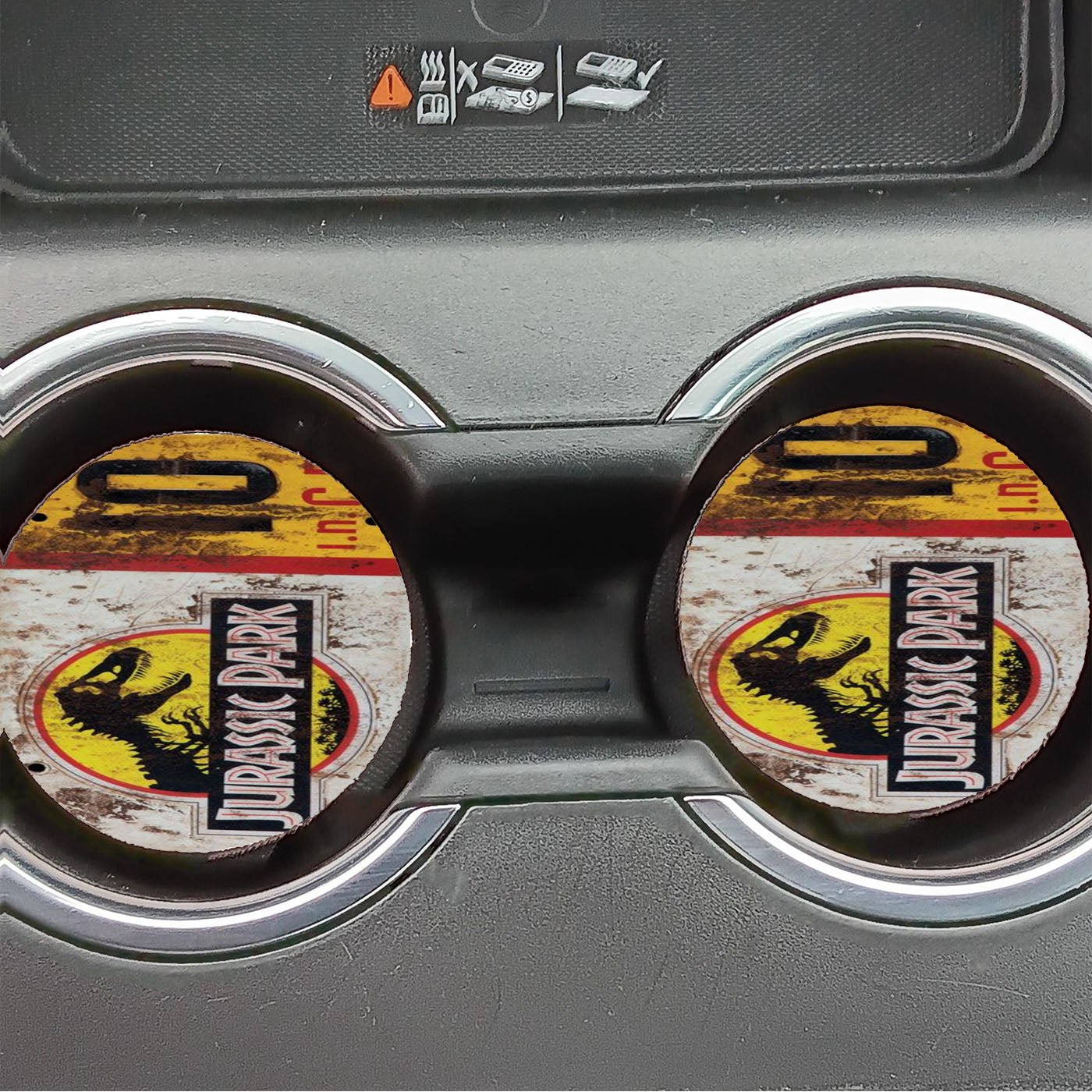 Jurassic Park Jeep License Plate 10 Car Coasters