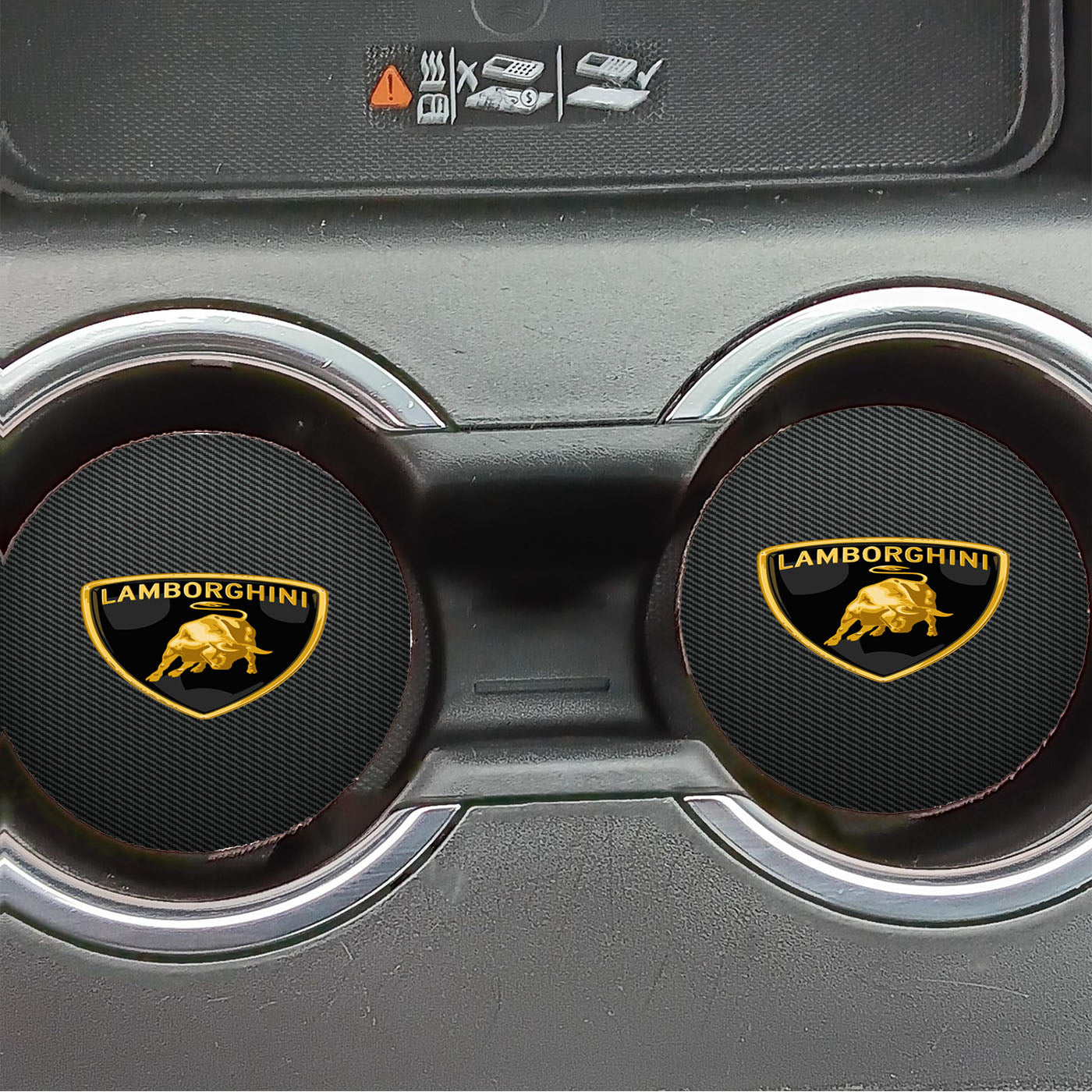 Lamborghini Logo Carbon Fiber Car Coasters