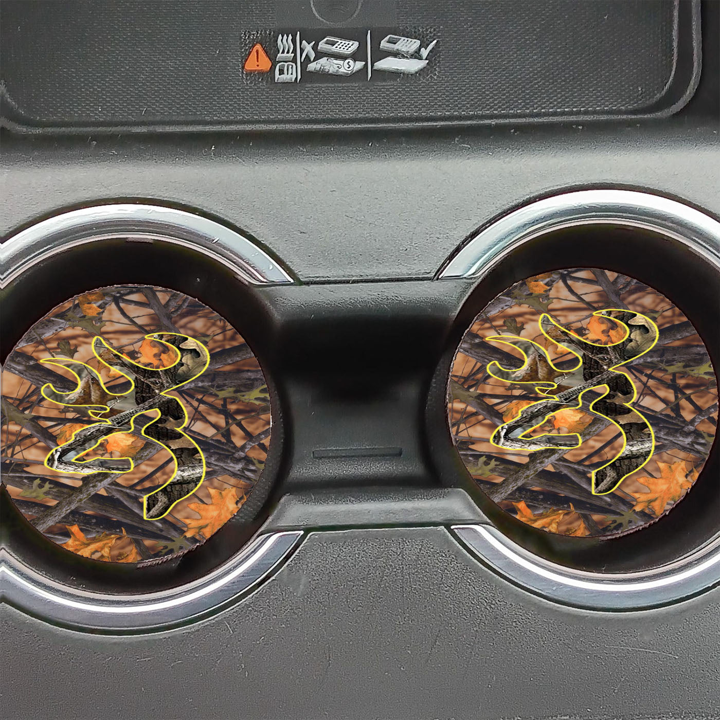 Love Browning Deer Camo Boy 2 Car Coasters